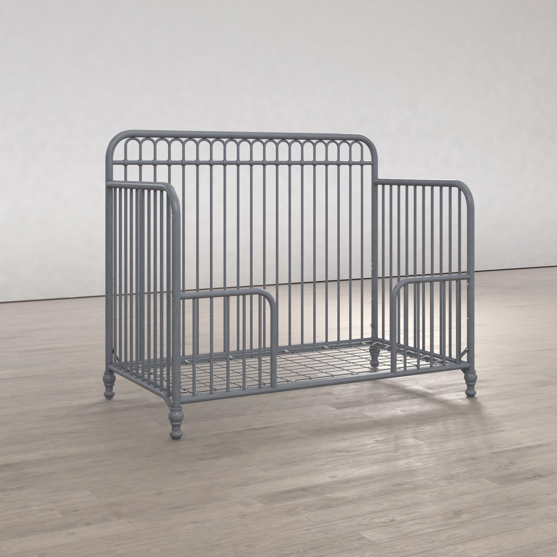 Ivy 3 in 1 Convertible Metal Crib - Dove Gray