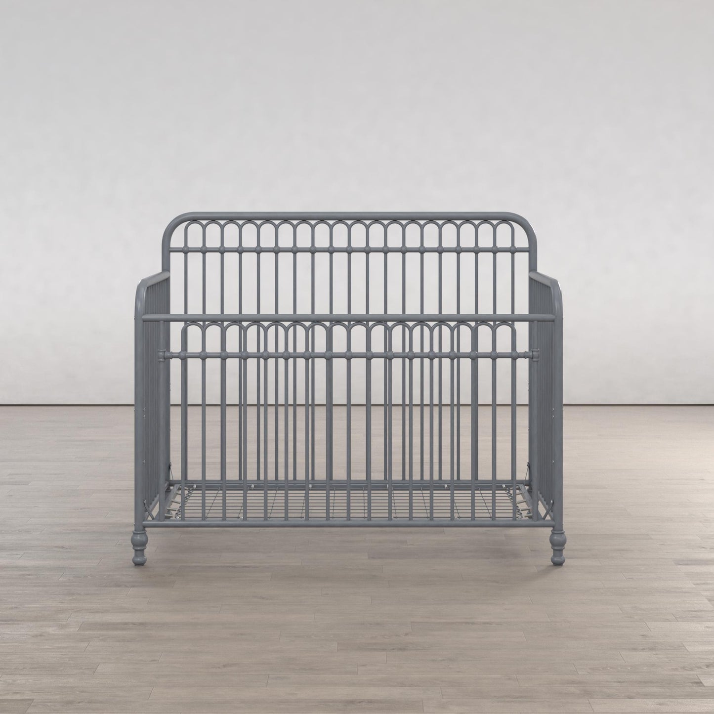 Ivy 3 in 1 Convertible Metal Crib - Dove Gray