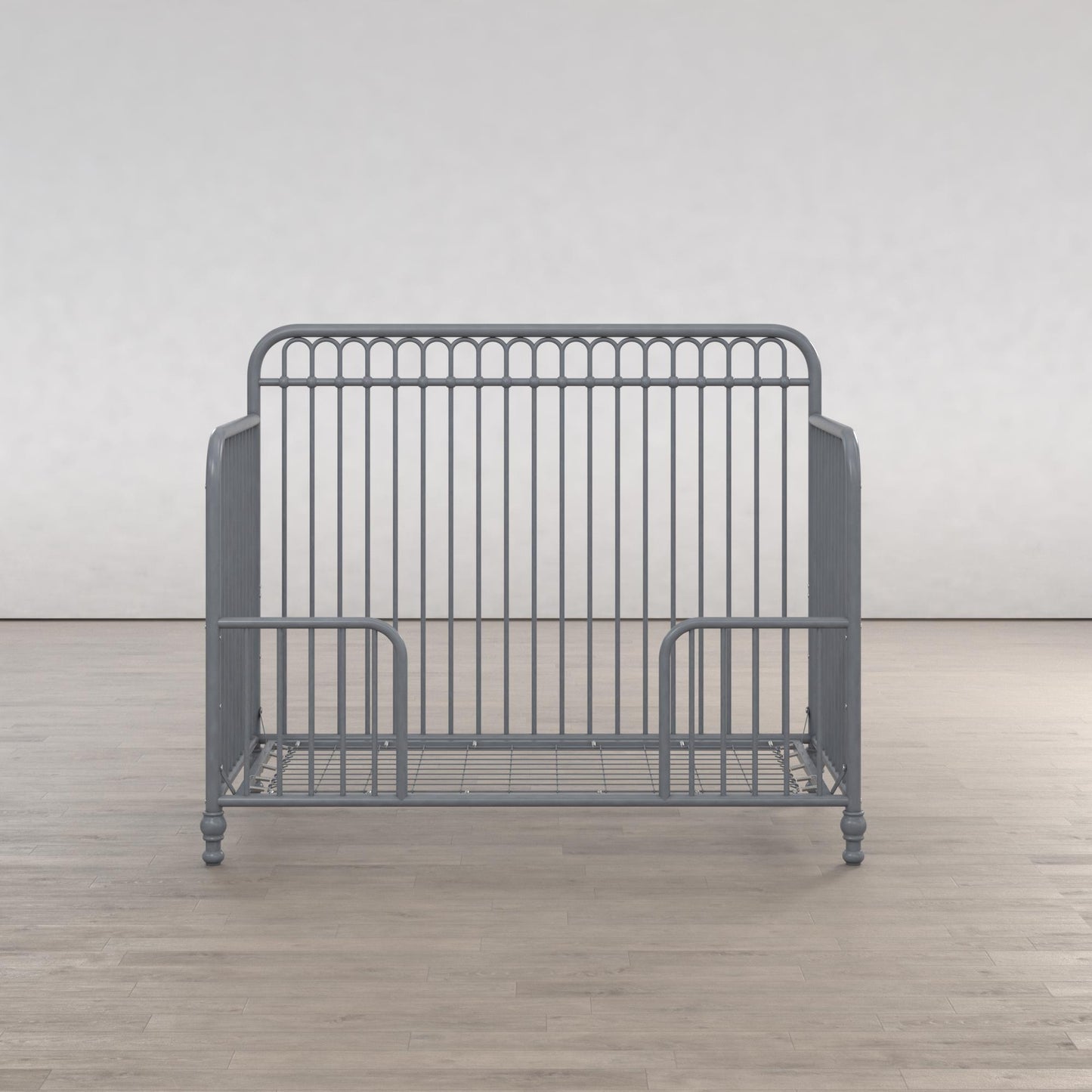 Ivy 3 in 1 Convertible Metal Crib - Dove Gray