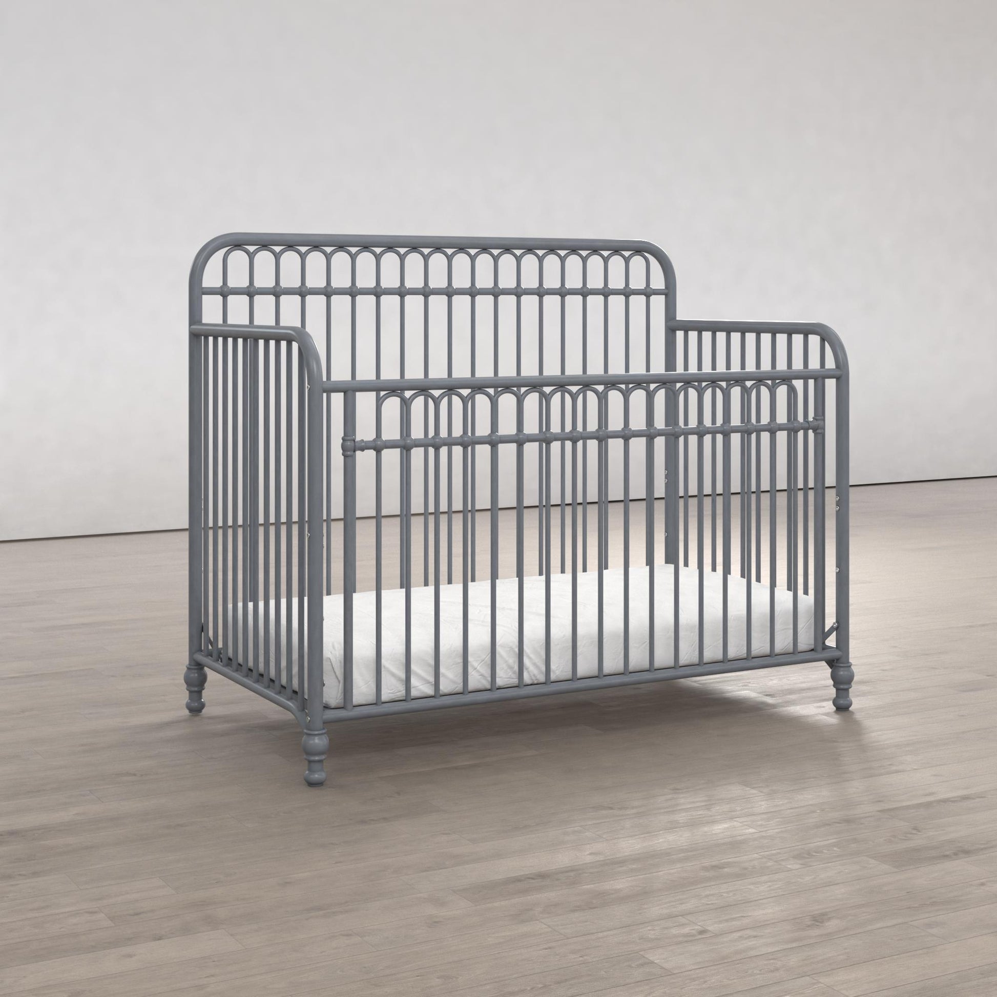 Ivy 3 in 1 Convertible Metal Crib - Dove Gray