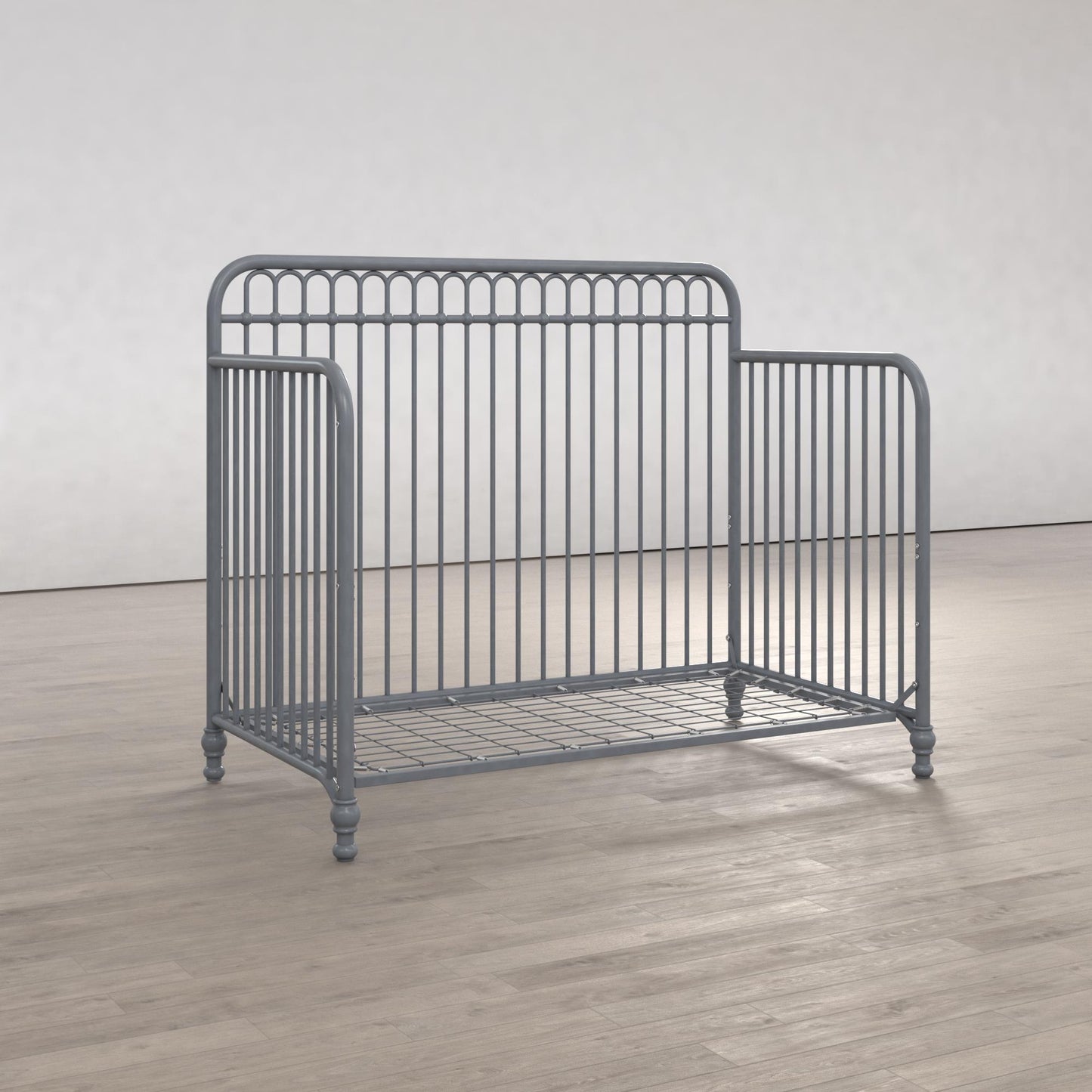 Ivy 3 in 1 Convertible Metal Crib - Dove Gray