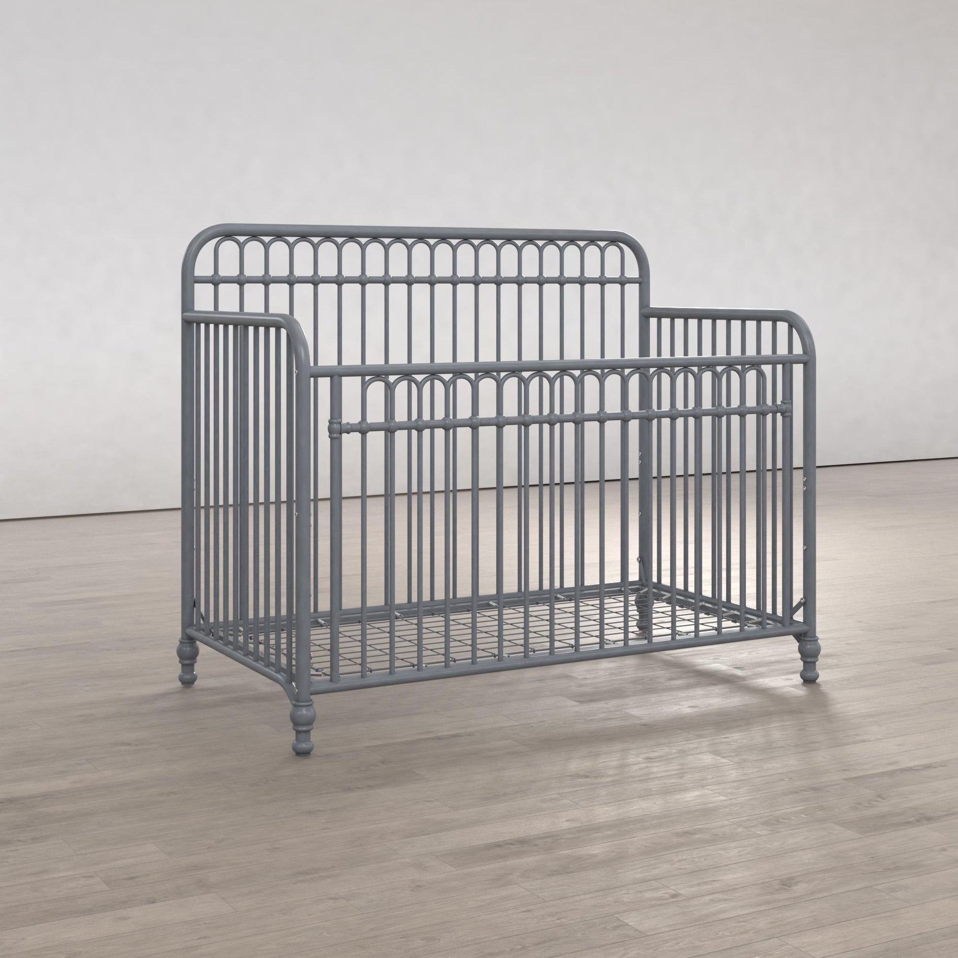 Ivy 3 in 1 Convertible Metal Crib - Dove Gray