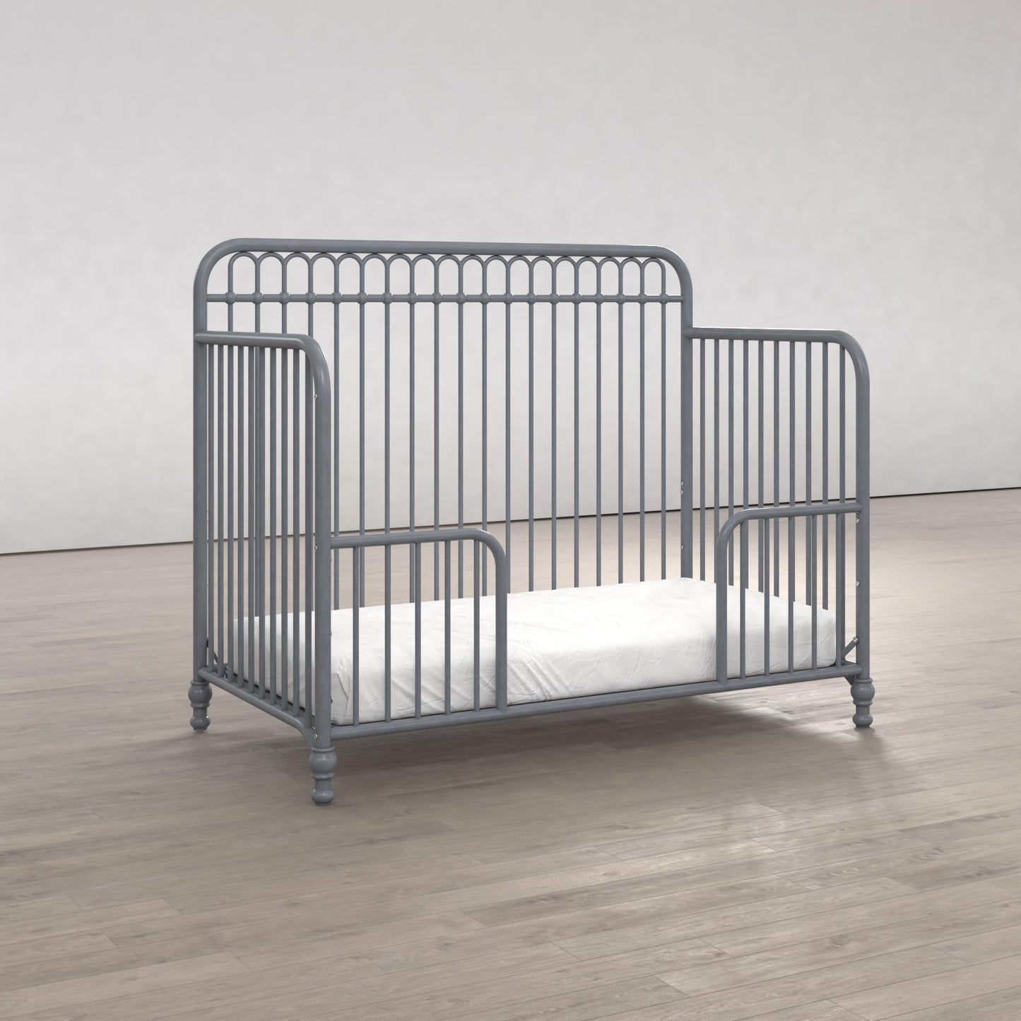 Ivy 3 in 1 Convertible Metal Crib - Dove Gray