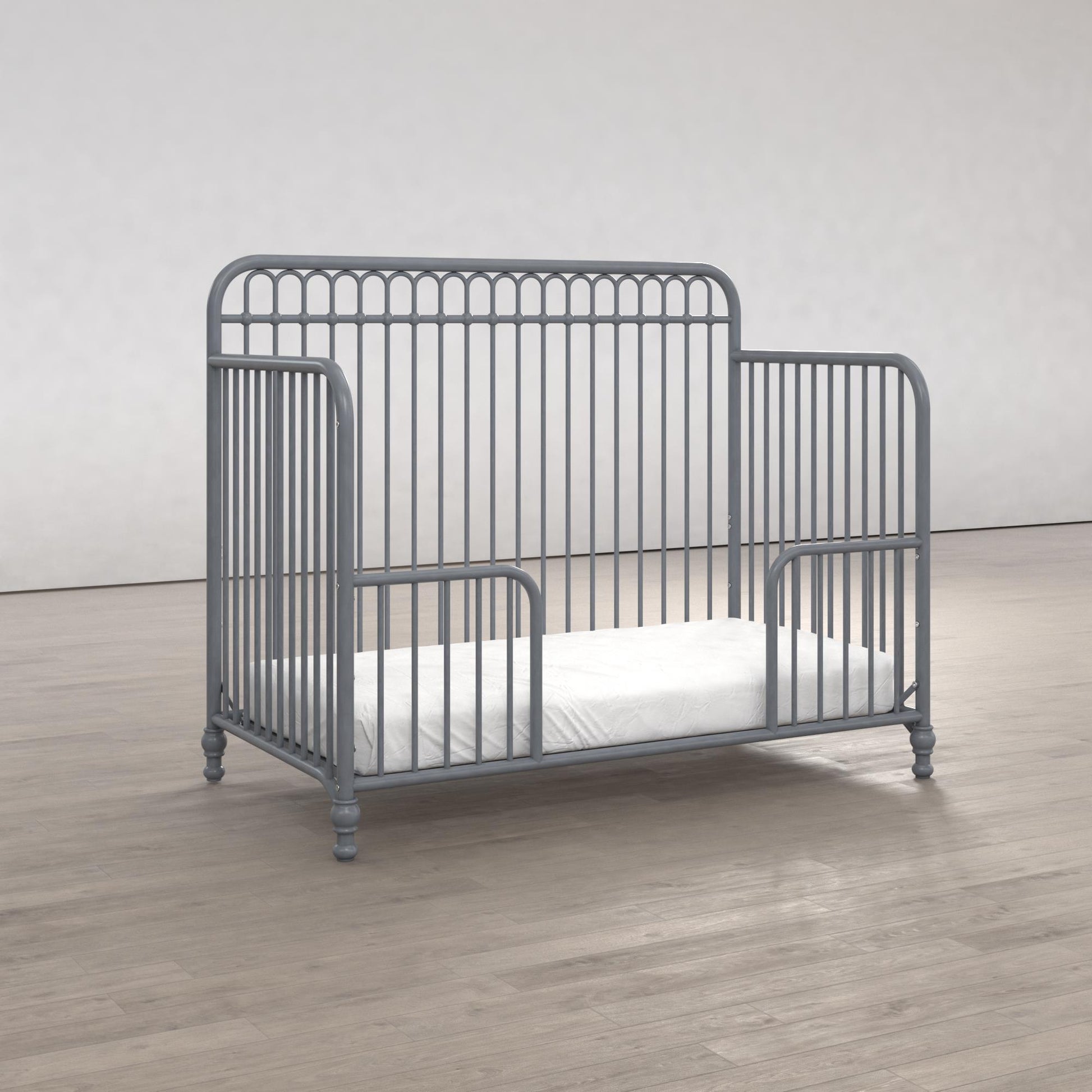 Ivy 3 in 1 Convertible Metal Crib - Dove Gray