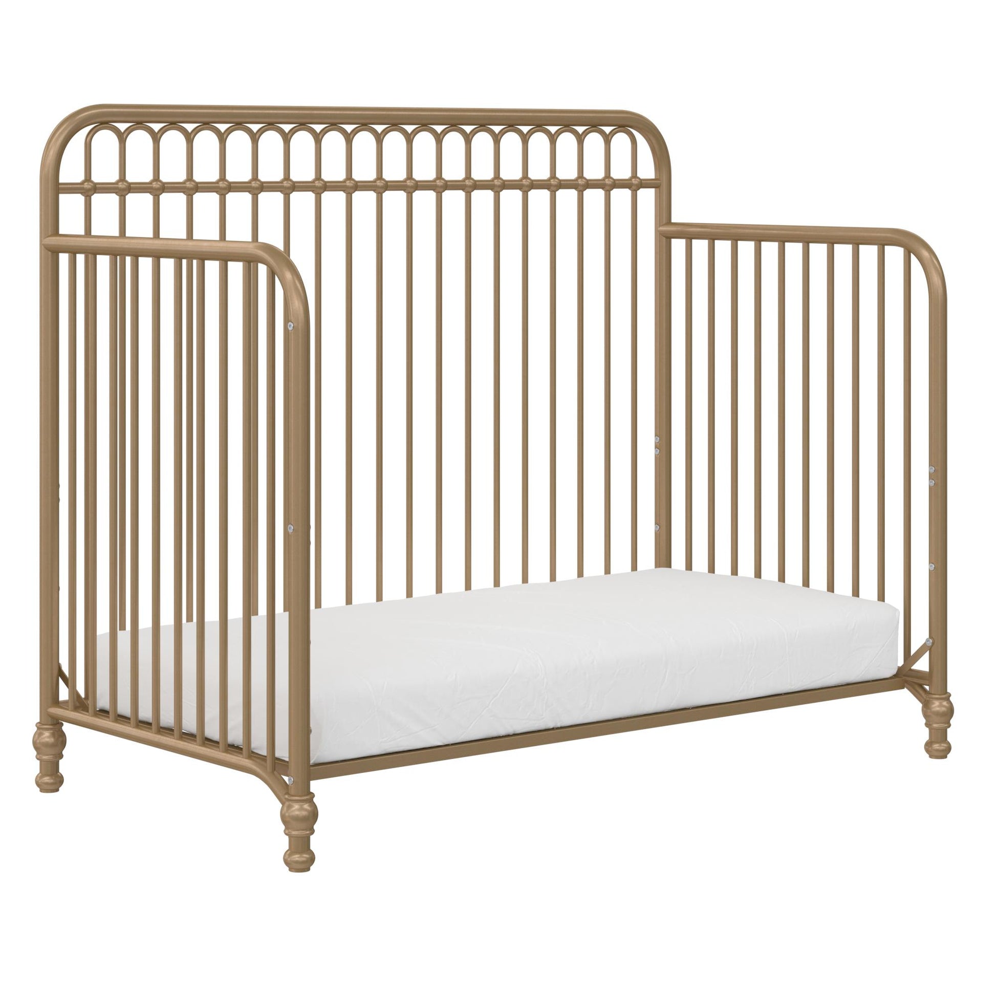 Ivy 3 in 1 Convertible Metal Crib - Gold