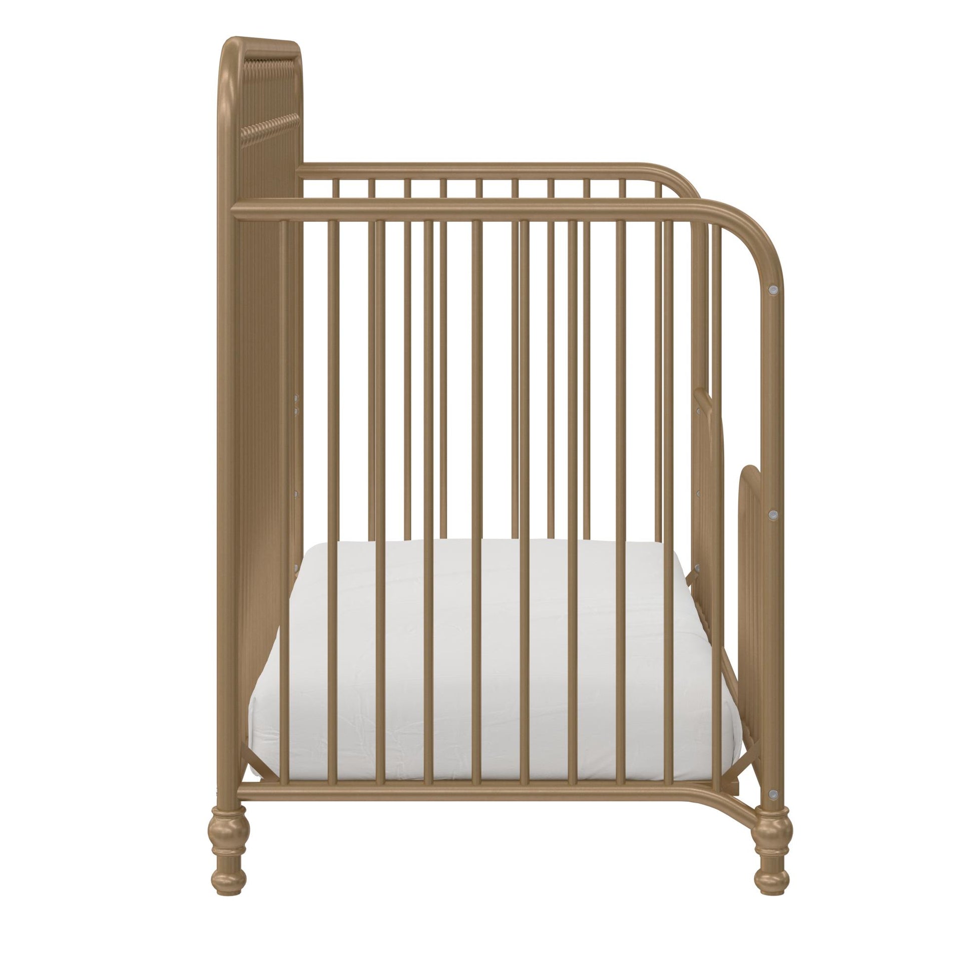 Ivy 3 in 1 Convertible Metal Crib - Gold