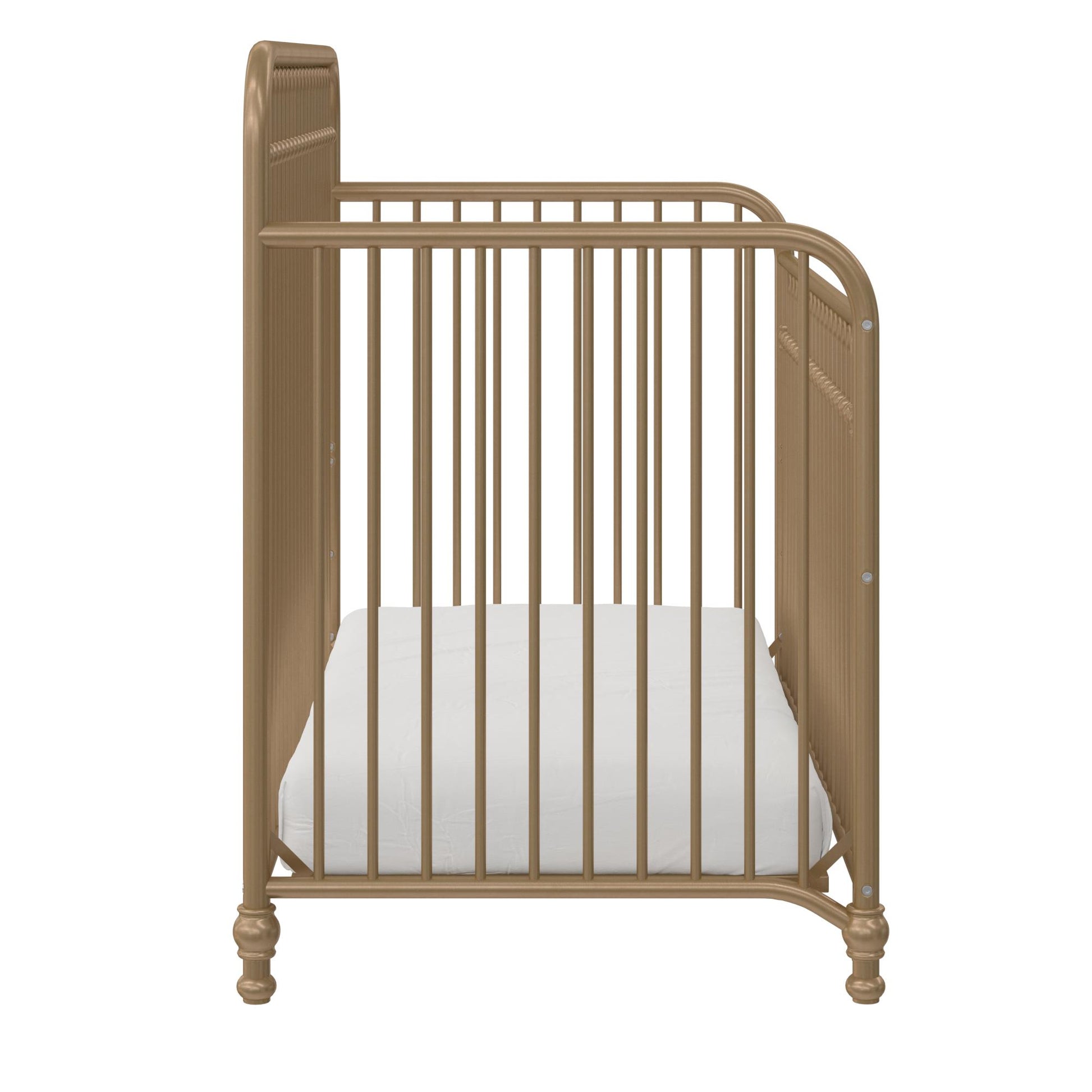 Ivy 3 in 1 Convertible Metal Crib - Gold