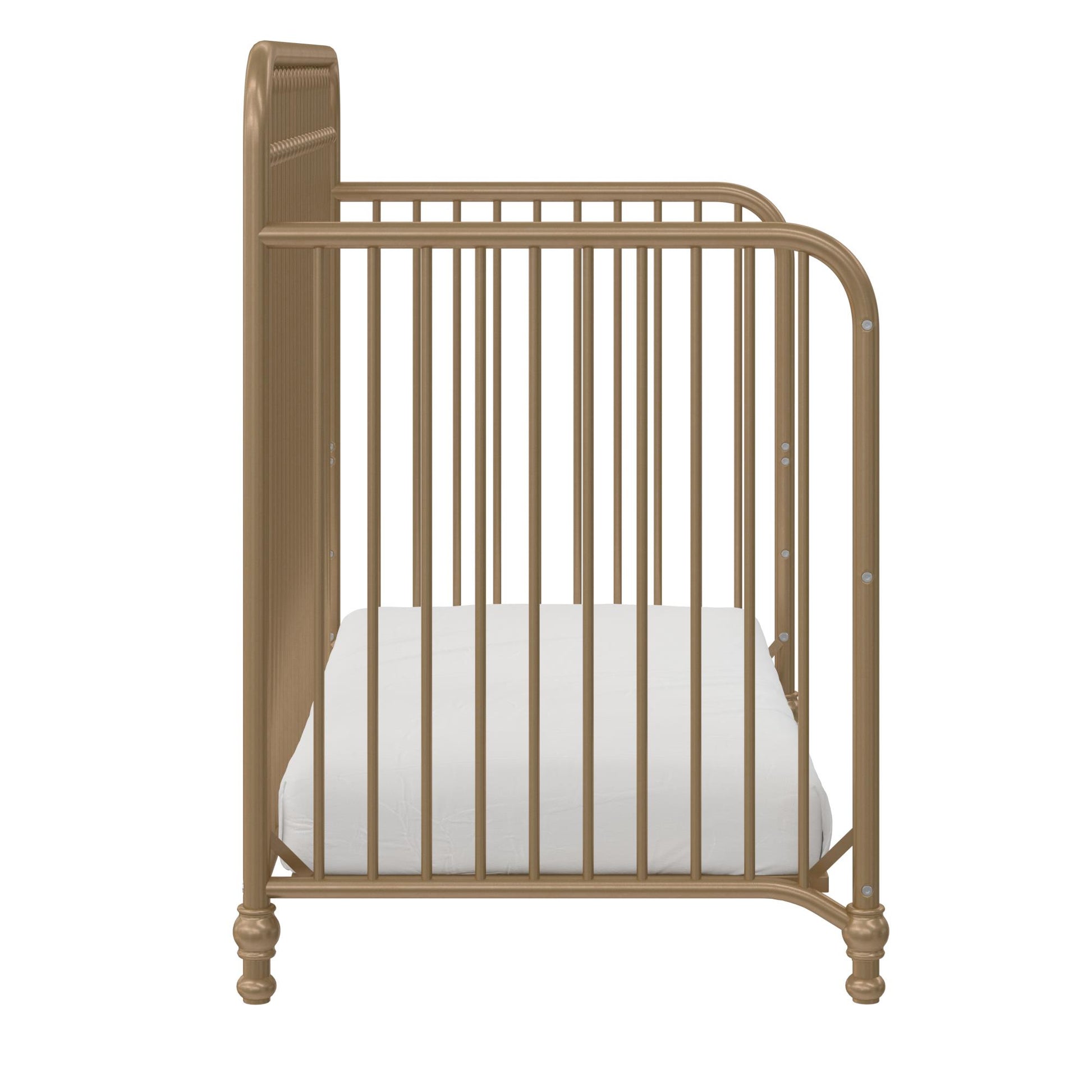 Ivy 3 in 1 Convertible Metal Crib - Gold