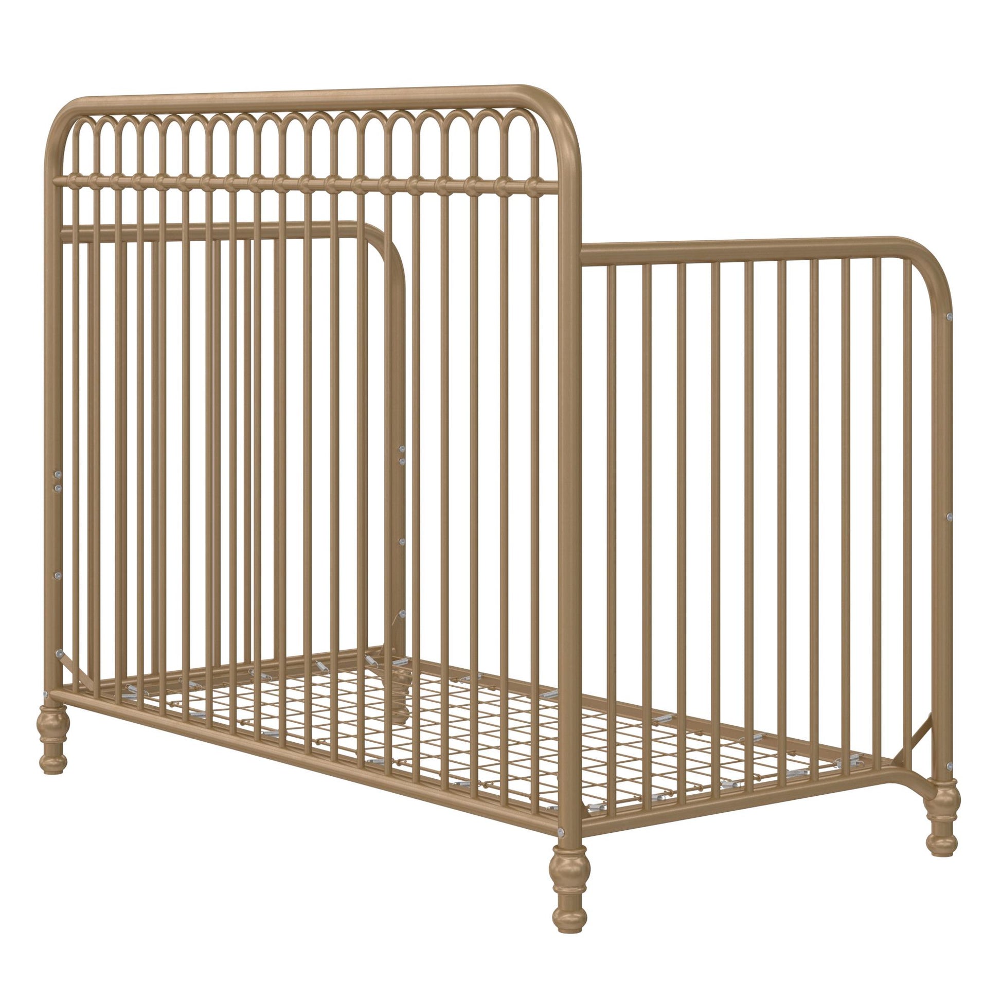 Ivy 3 in 1 Convertible Metal Crib - Gold