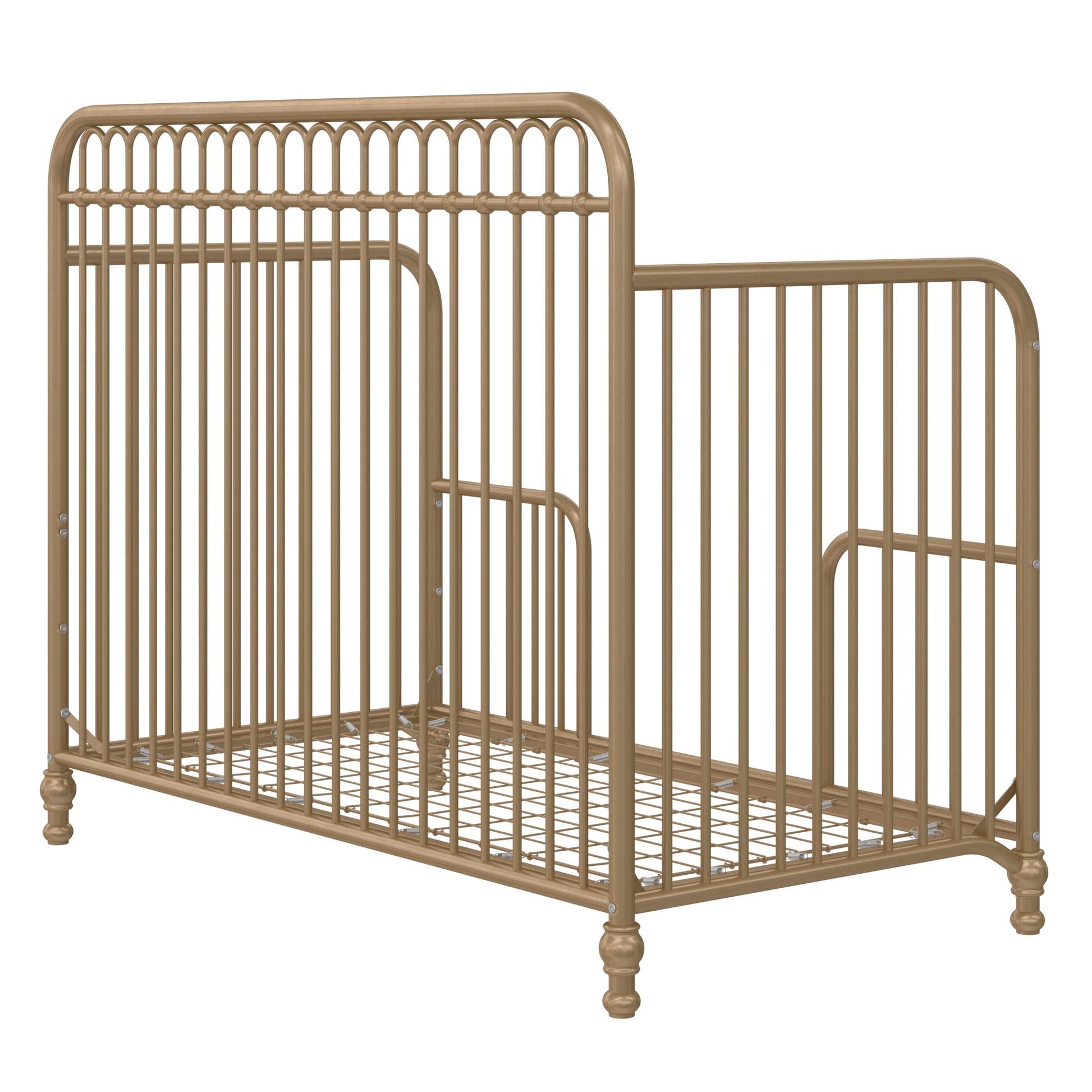 Ivy 3 in 1 Convertible Metal Crib - Gold