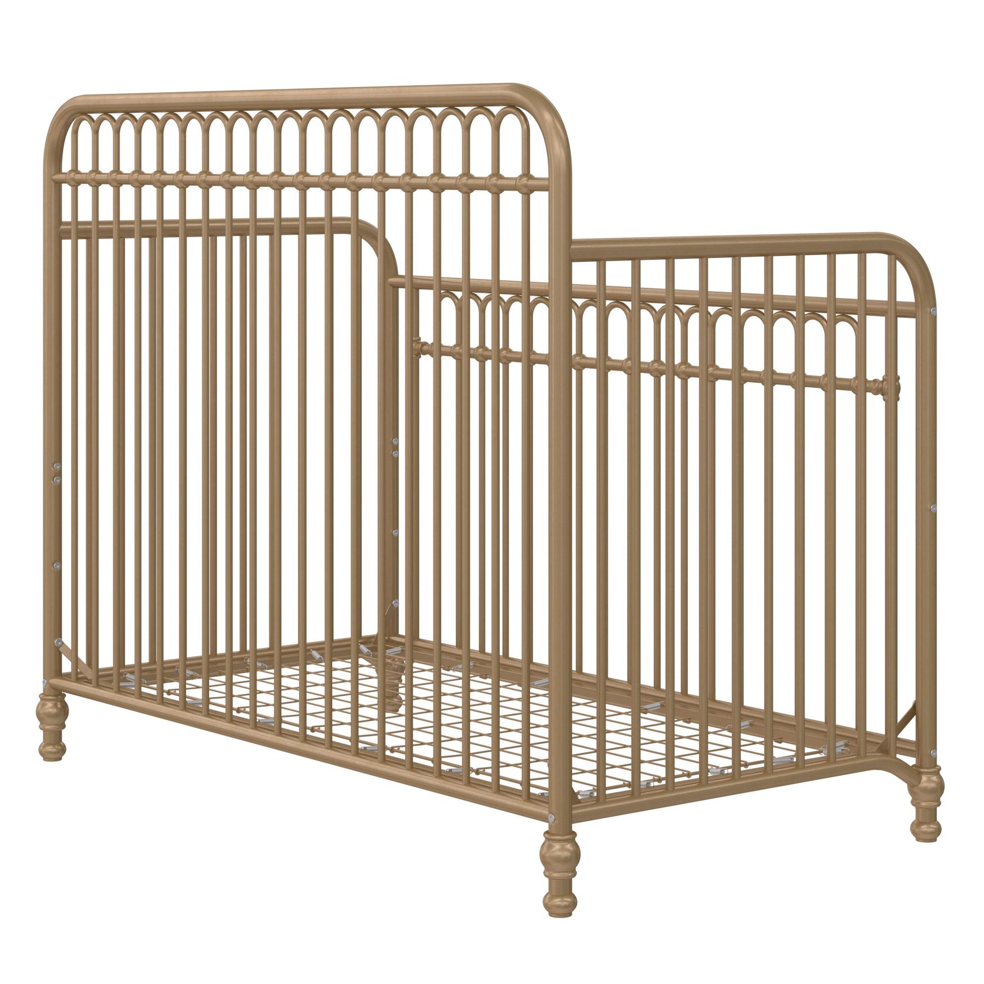 Ivy 3 in 1 Convertible Metal Crib - Gold