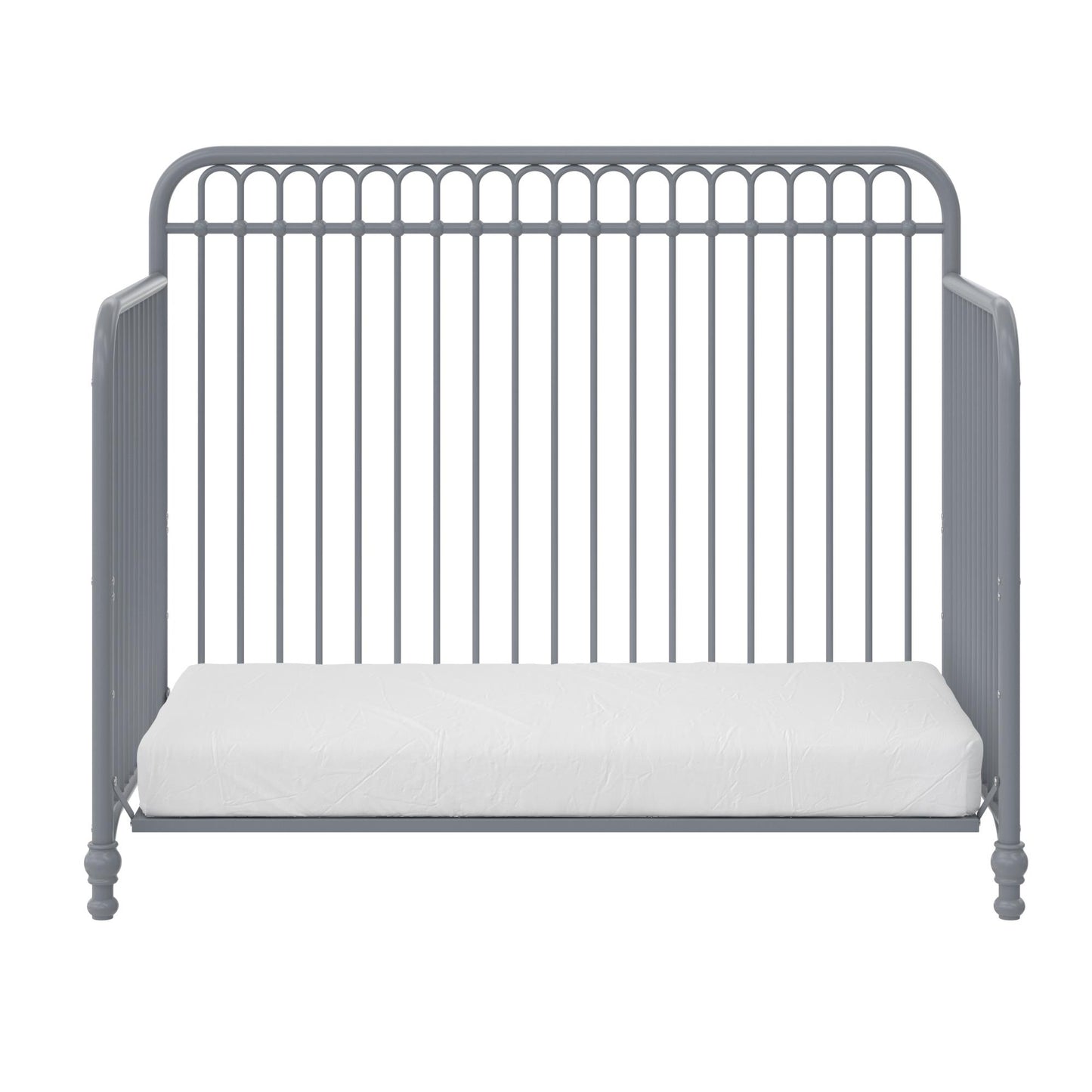 Ivy 3 in 1 Convertible Metal Crib - Dove Gray