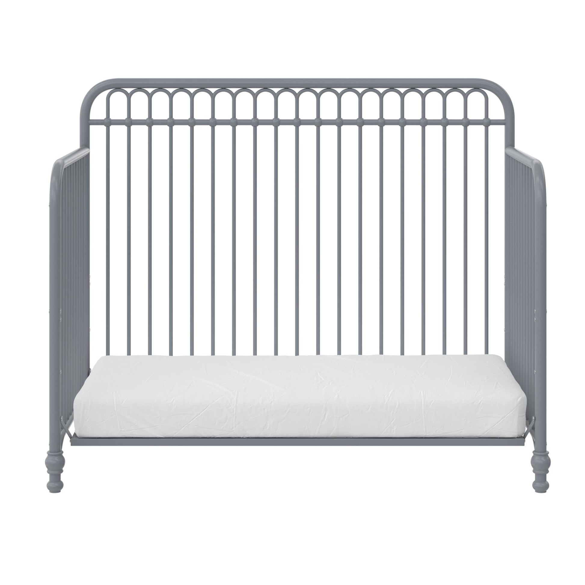 Ivy 3 in 1 Convertible Metal Crib - Dove Gray