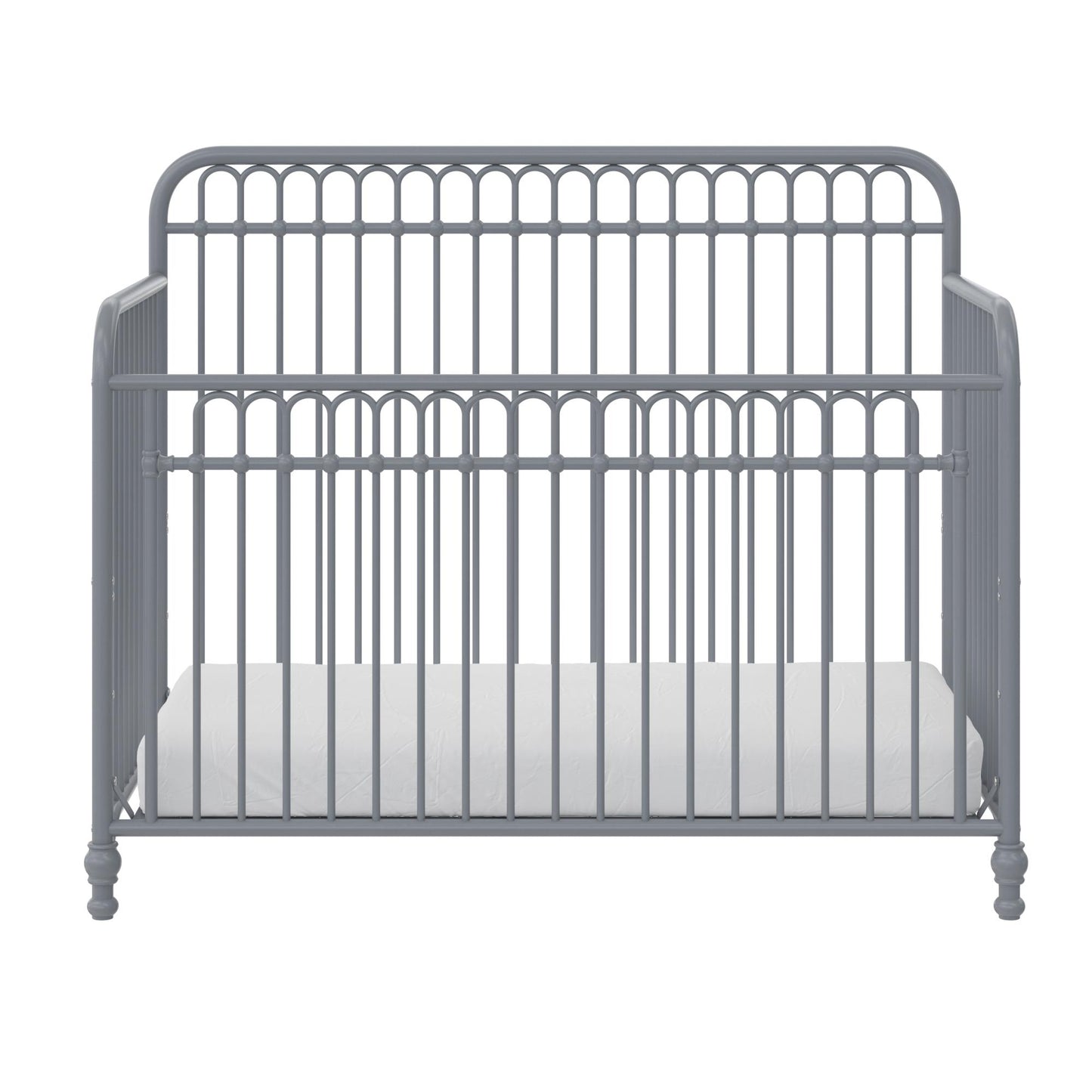 Ivy 3 in 1 Convertible Metal Crib - Dove Gray