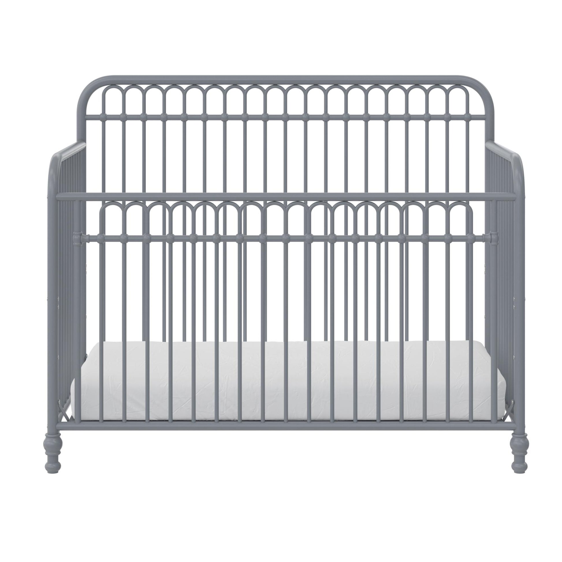 Ivy 3 in 1 Convertible Metal Crib - Dove Gray