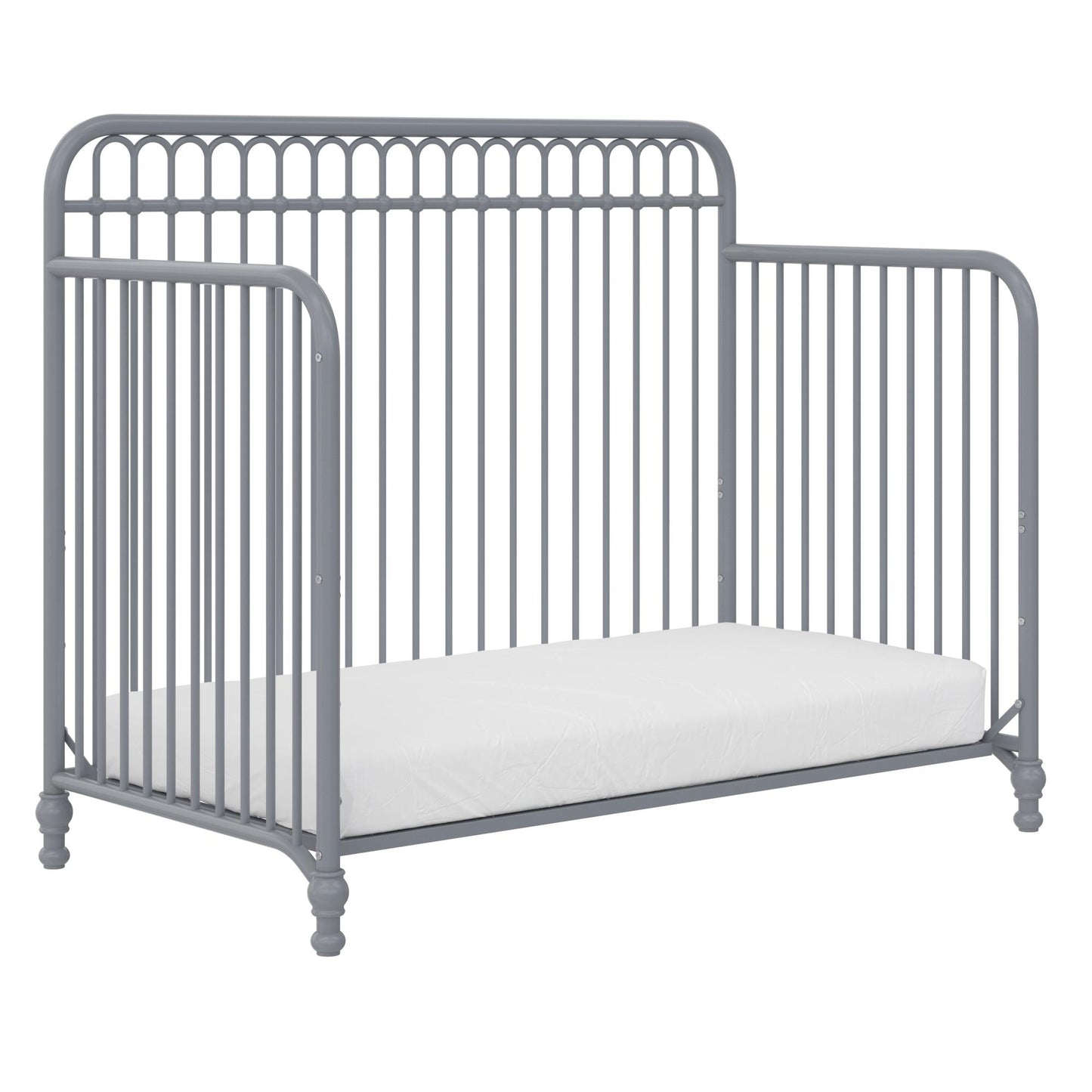 Ivy 3 in 1 Convertible Metal Crib - Dove Gray