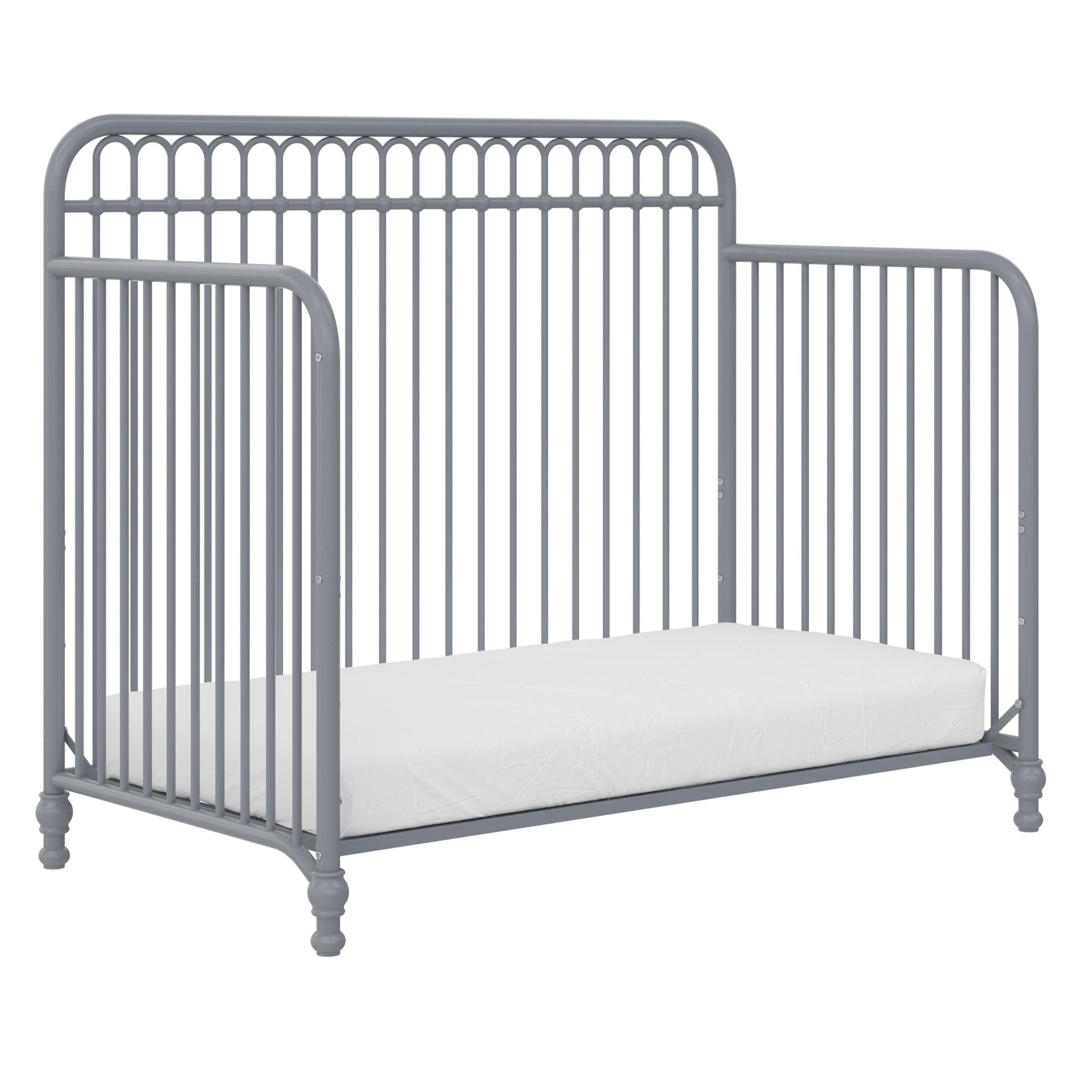 Ivy 3 in 1 Convertible Metal Crib - Dove Gray