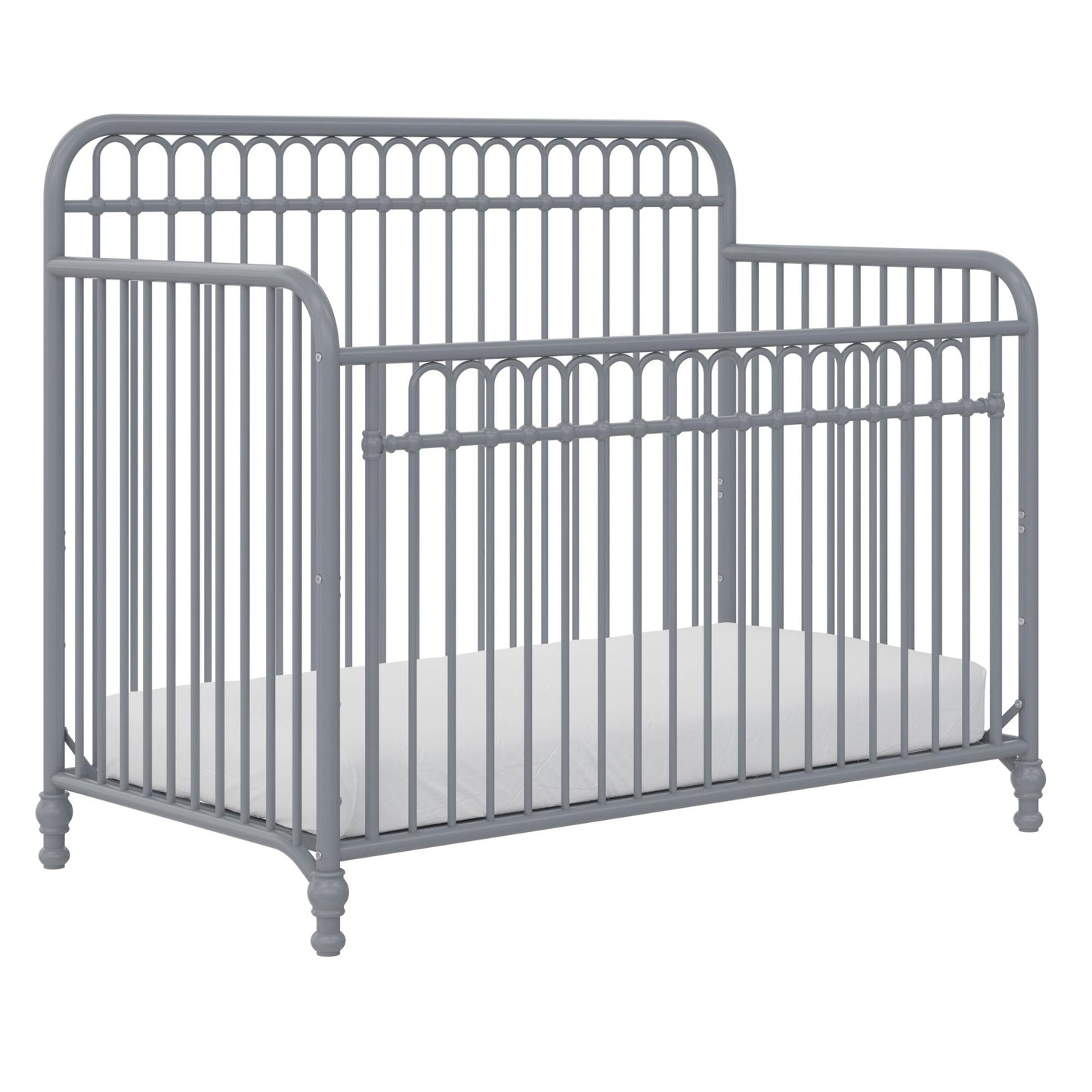 Ivy 3 in 1 Convertible Metal Crib - Dove Gray