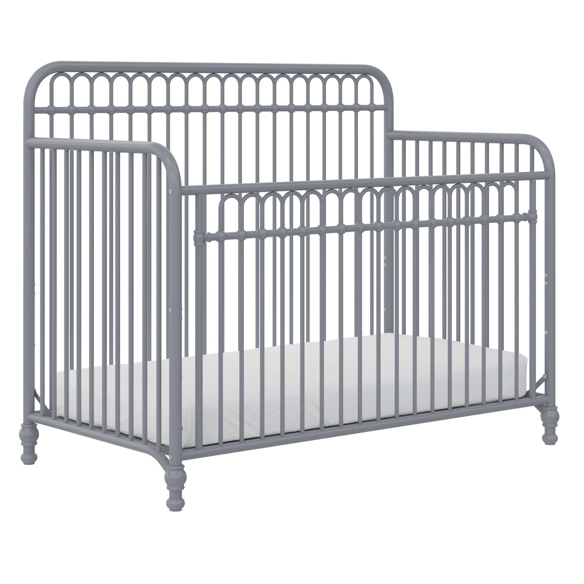Ivy 3 in 1 Convertible Metal Crib - Dove Gray