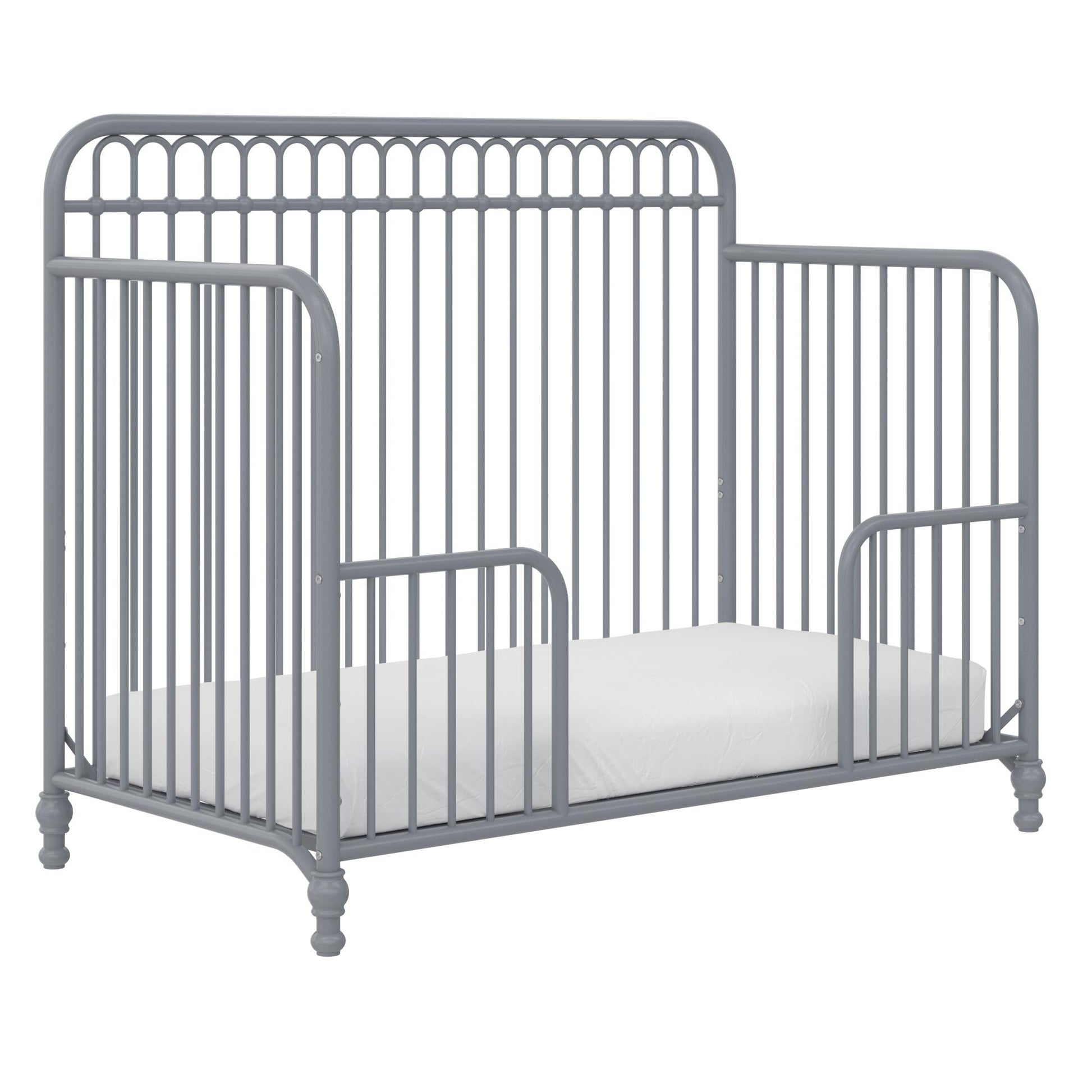 Ivy 3 in 1 Convertible Metal Crib - Dove Gray