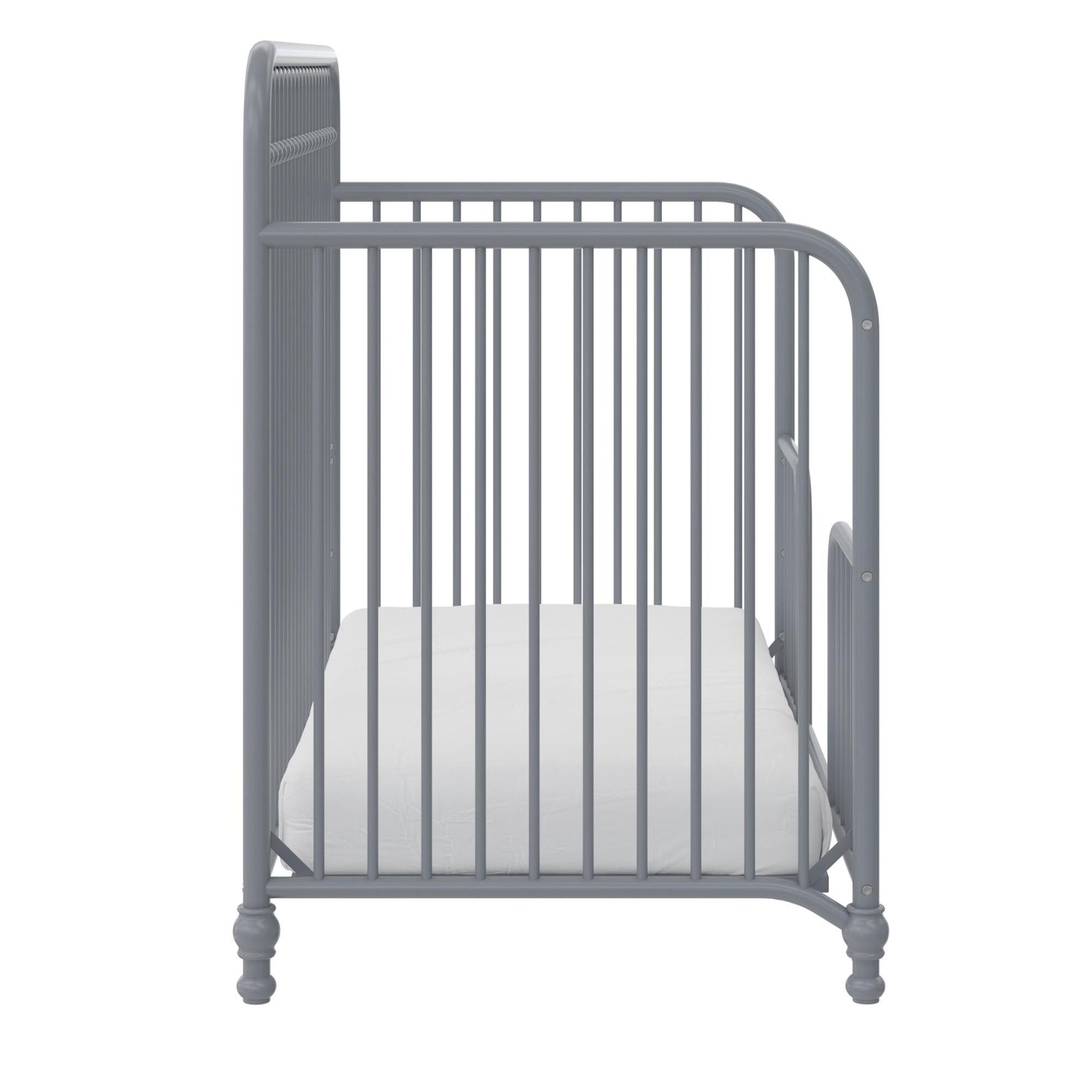 Ivy 3 in 1 Convertible Metal Crib - Dove Gray