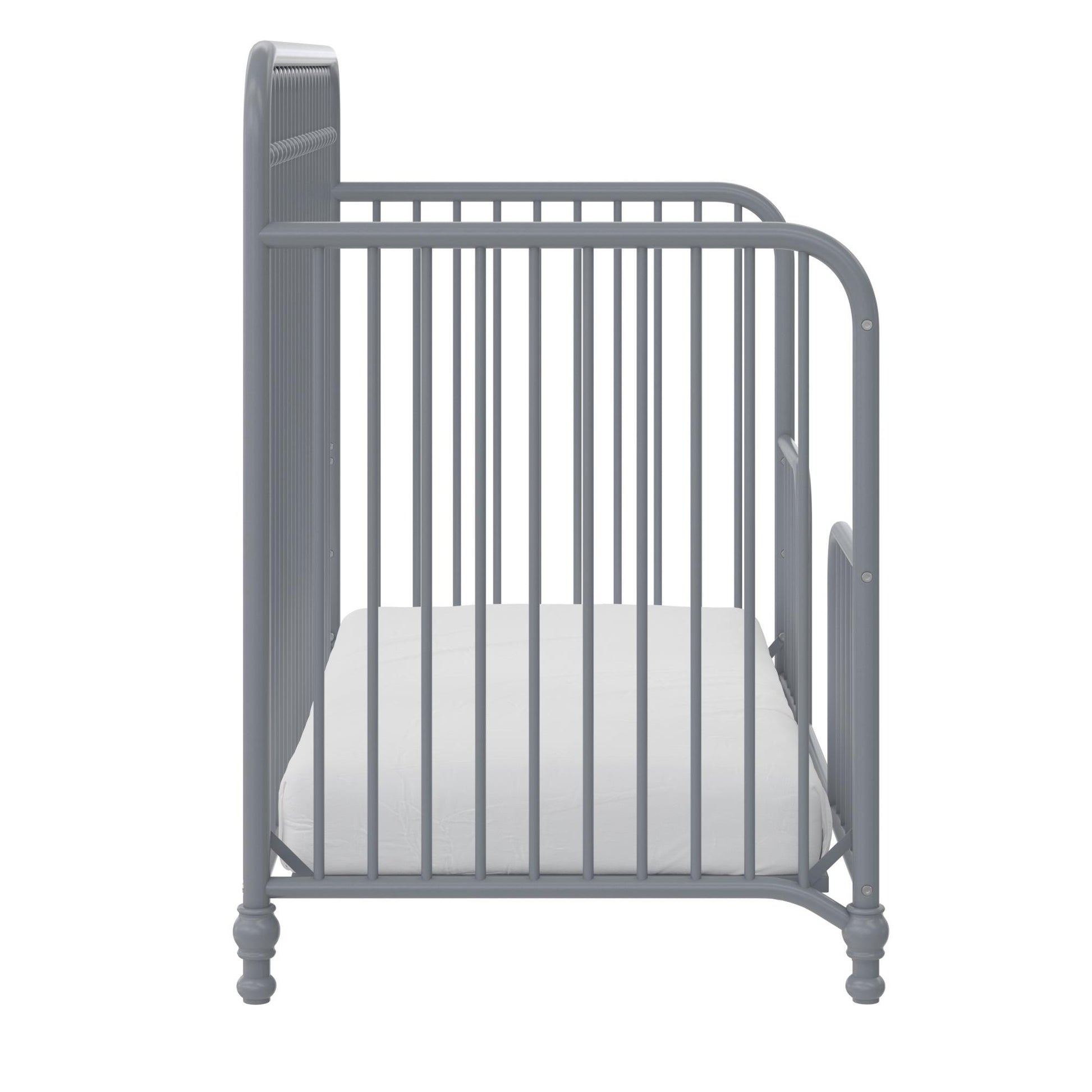 Ivy 3 in 1 Convertible Metal Crib - Dove Gray
