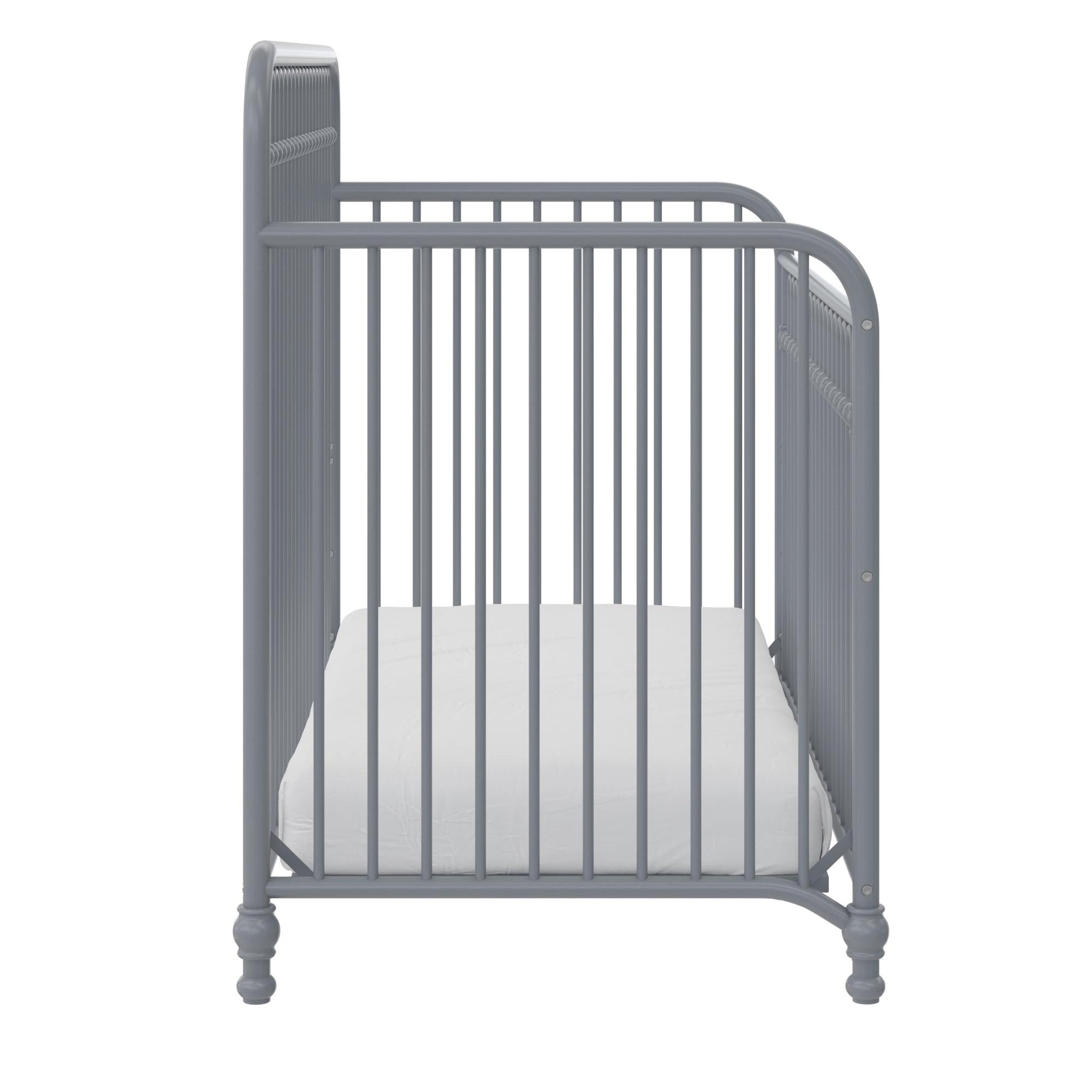 Ivy 3 in 1 Convertible Metal Crib - Dove Gray