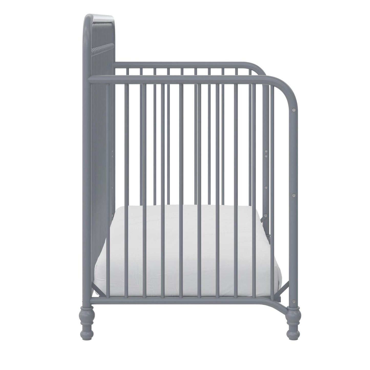 Ivy 3 in 1 Convertible Metal Crib - Dove Gray