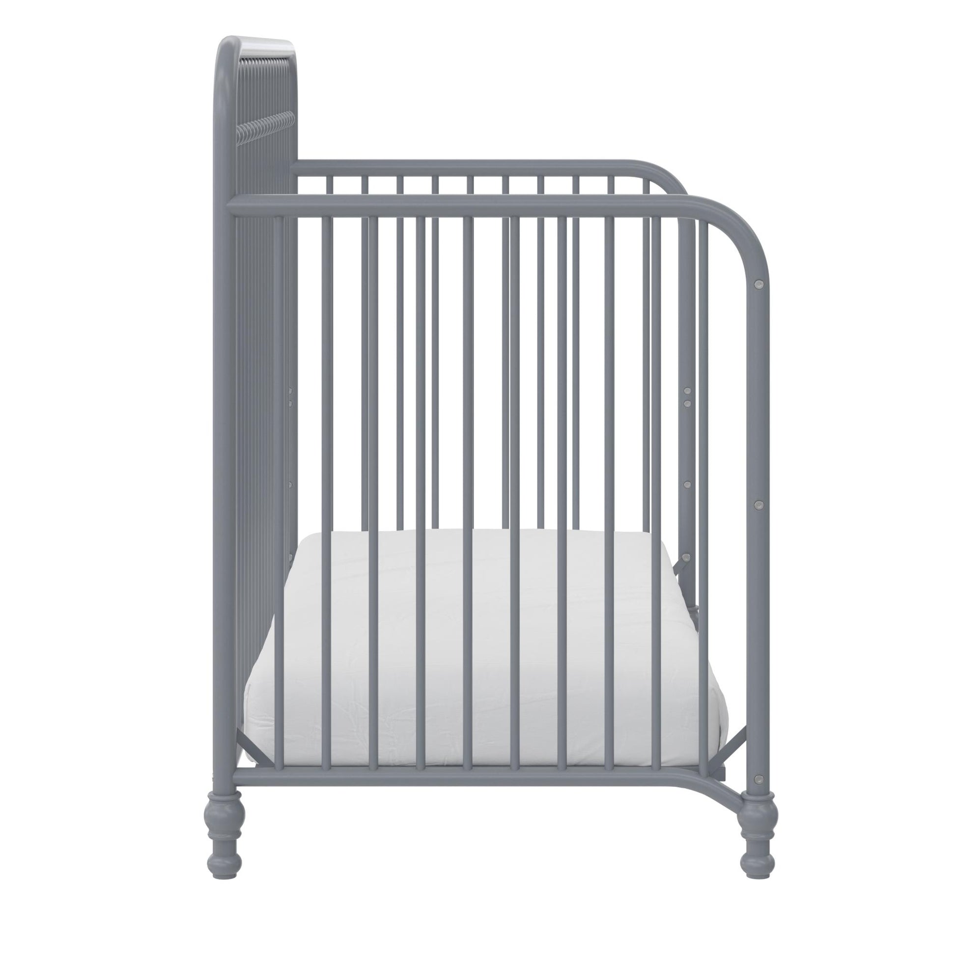 Ivy 3 in 1 Convertible Metal Crib - Dove Gray