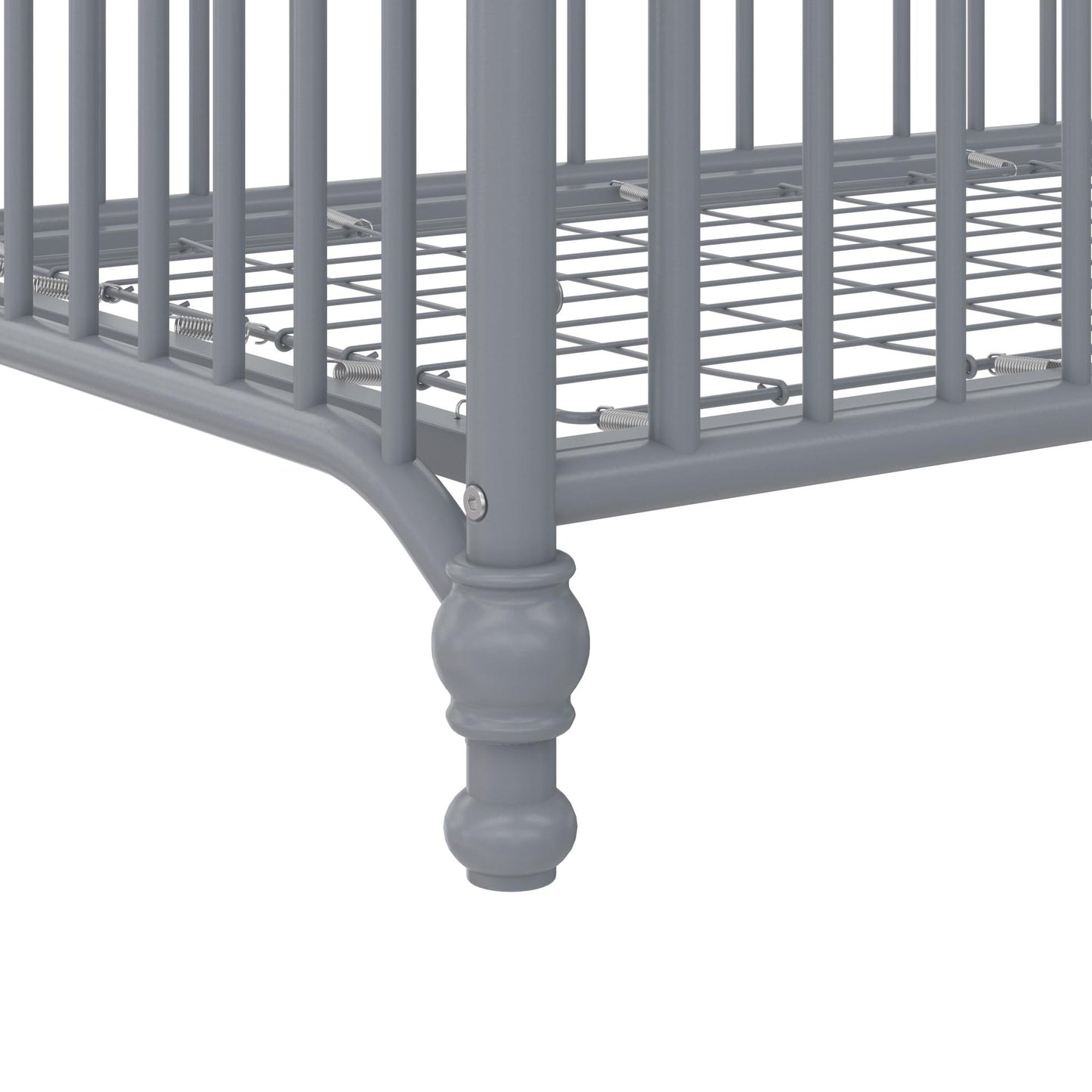 Ivy 3 in 1 Convertible Metal Crib - Dove Gray