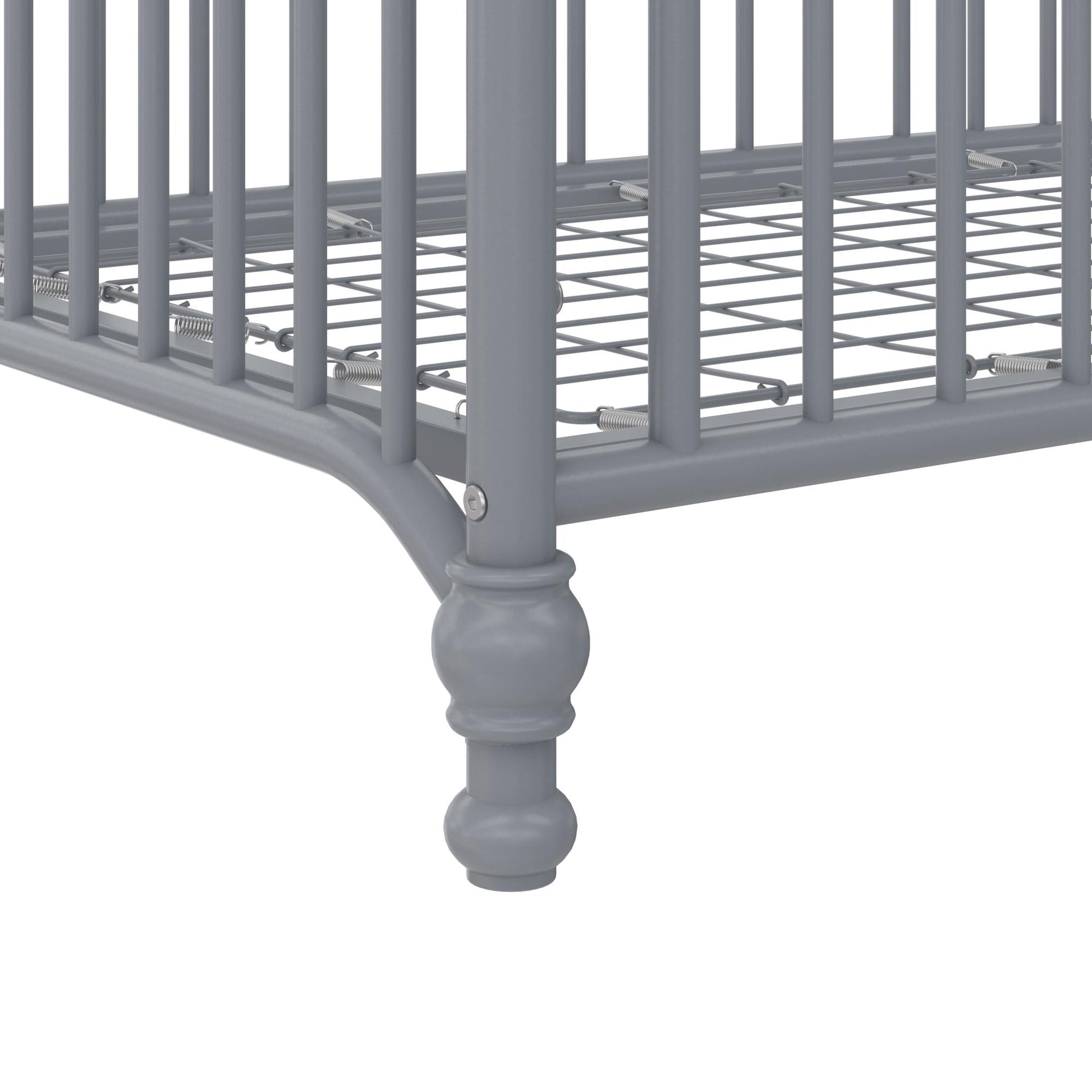 Ivy 3 in 1 Convertible Metal Crib - Dove Gray