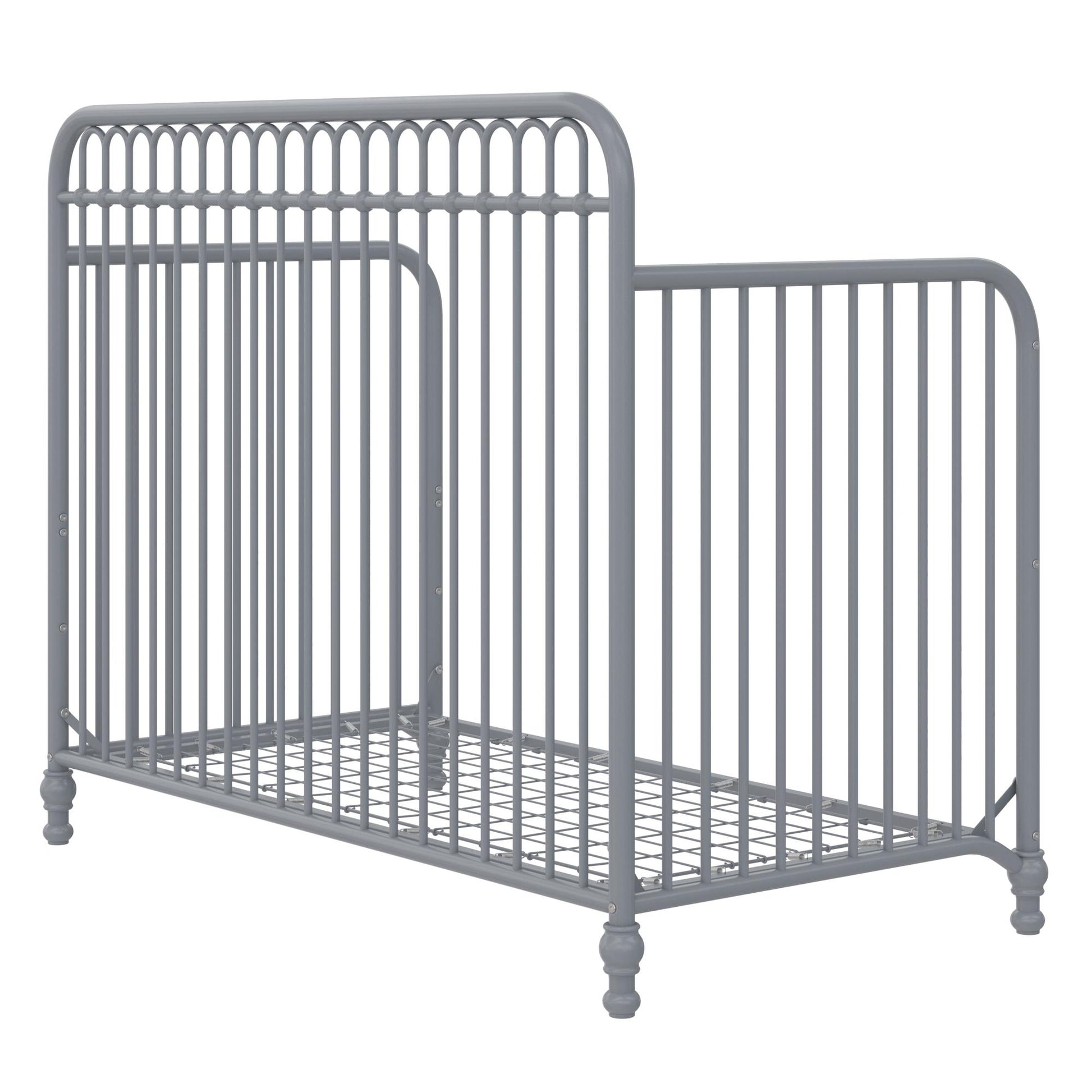 Ivy 3 in 1 Convertible Metal Crib - Dove Gray