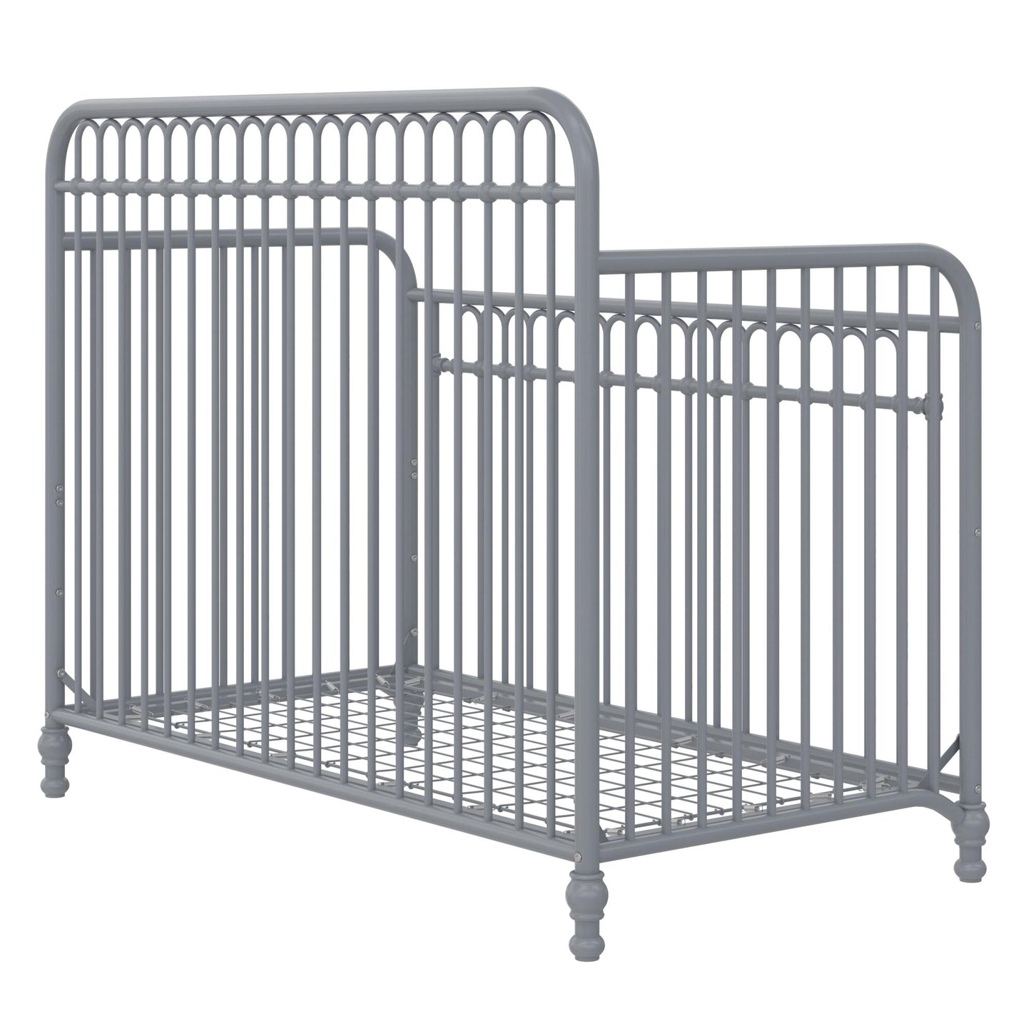 Ivy 3 in 1 Convertible Metal Crib - Dove Gray