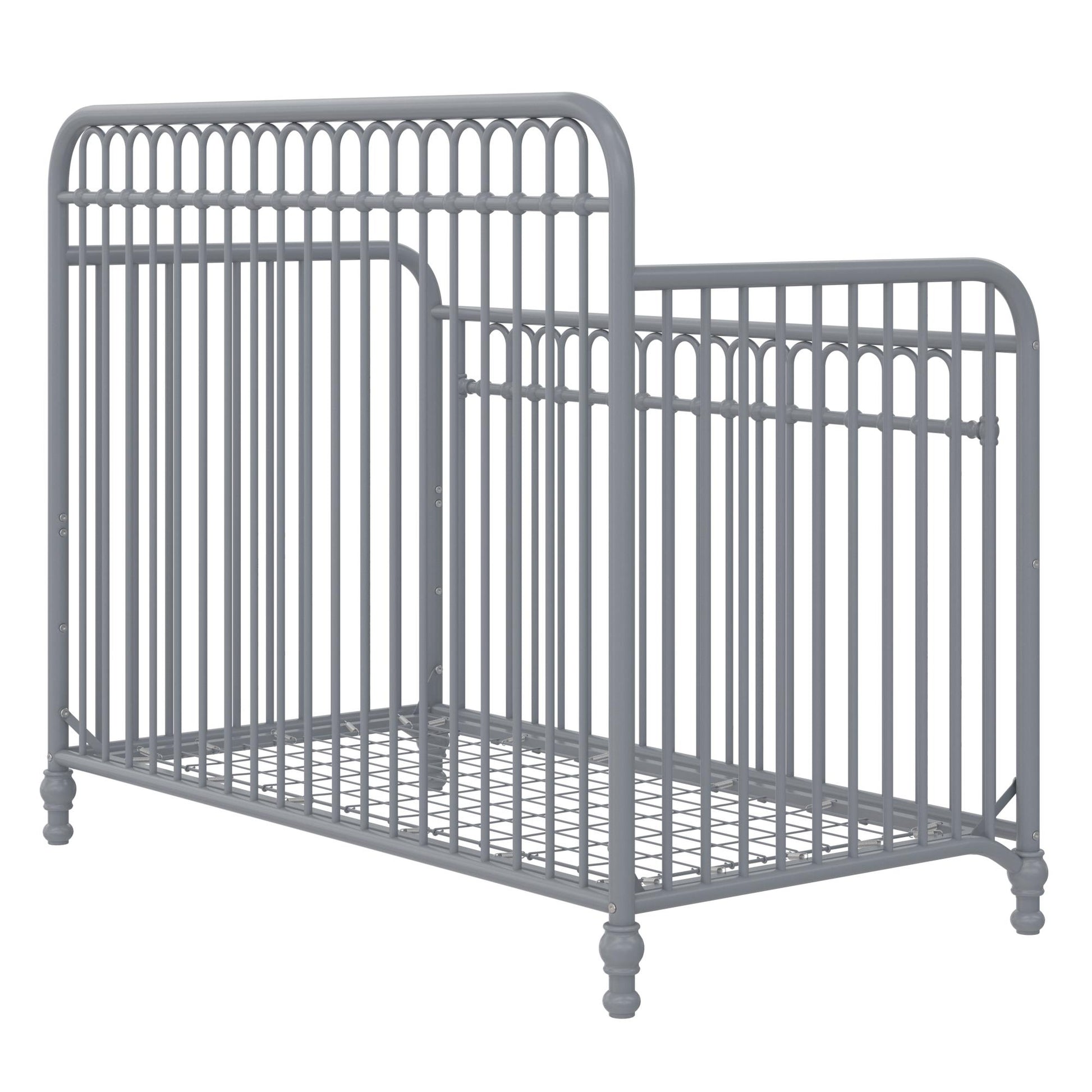 Ivy 3 in 1 Convertible Metal Crib - Dove Gray