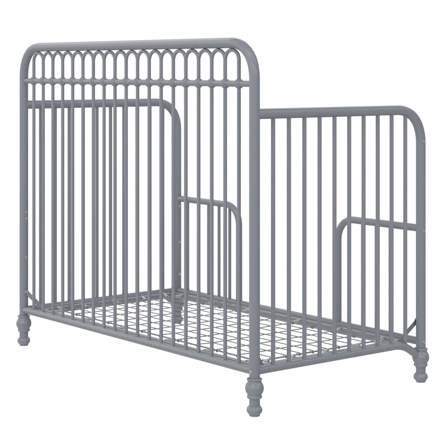 Ivy 3 in 1 Convertible Metal Crib - Dove Gray