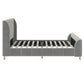 Valentina Upholstered Bed with Channel Tufting - Gray - Full