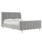 Valentina Upholstered Bed with Channel Tufting - Gray - Full