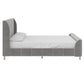 Valentina Upholstered Bed with Channel Tufting - Gray - Full