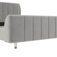 Valentina Upholstered Bed with Channel Tufting - Gray - Full
