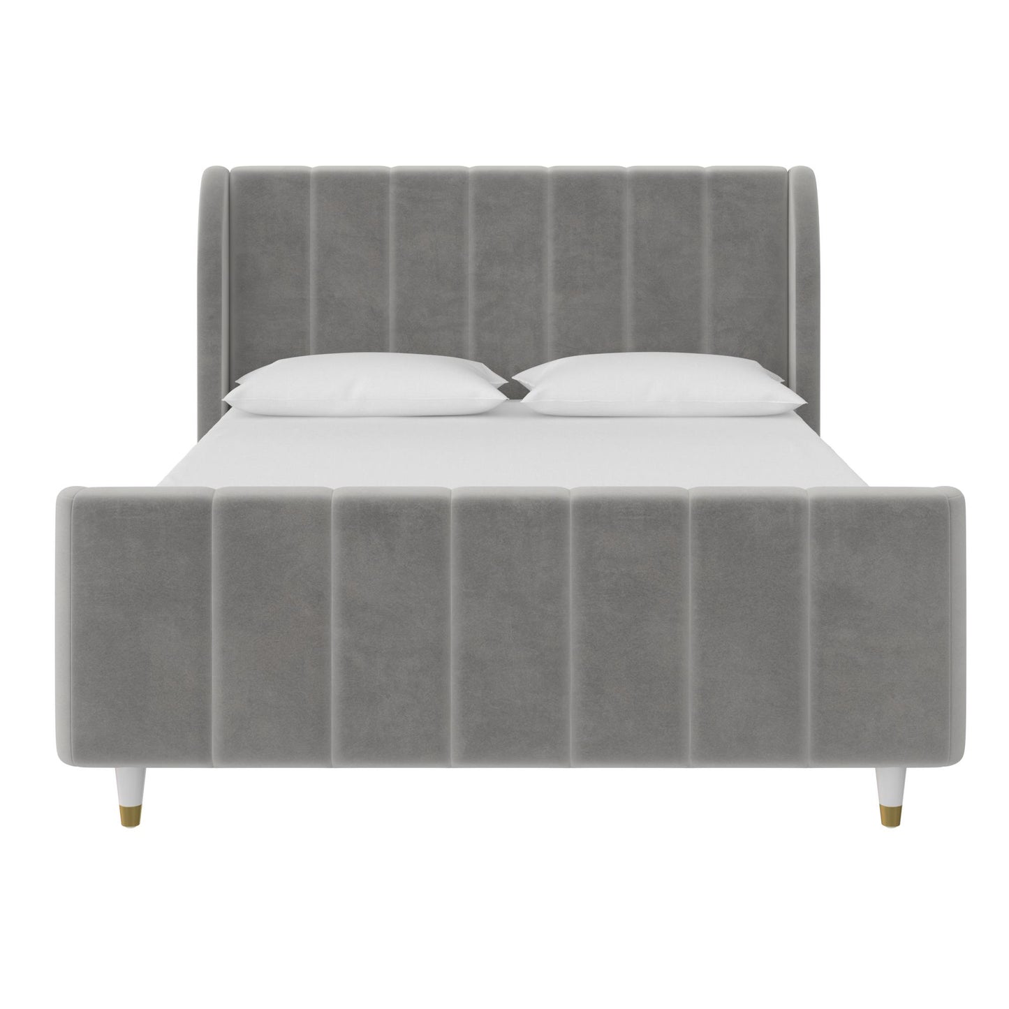 Valentina Upholstered Bed with Channel Tufting - Gray - Full