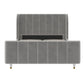 Valentina Upholstered Bed with Channel Tufting - Gray - Full