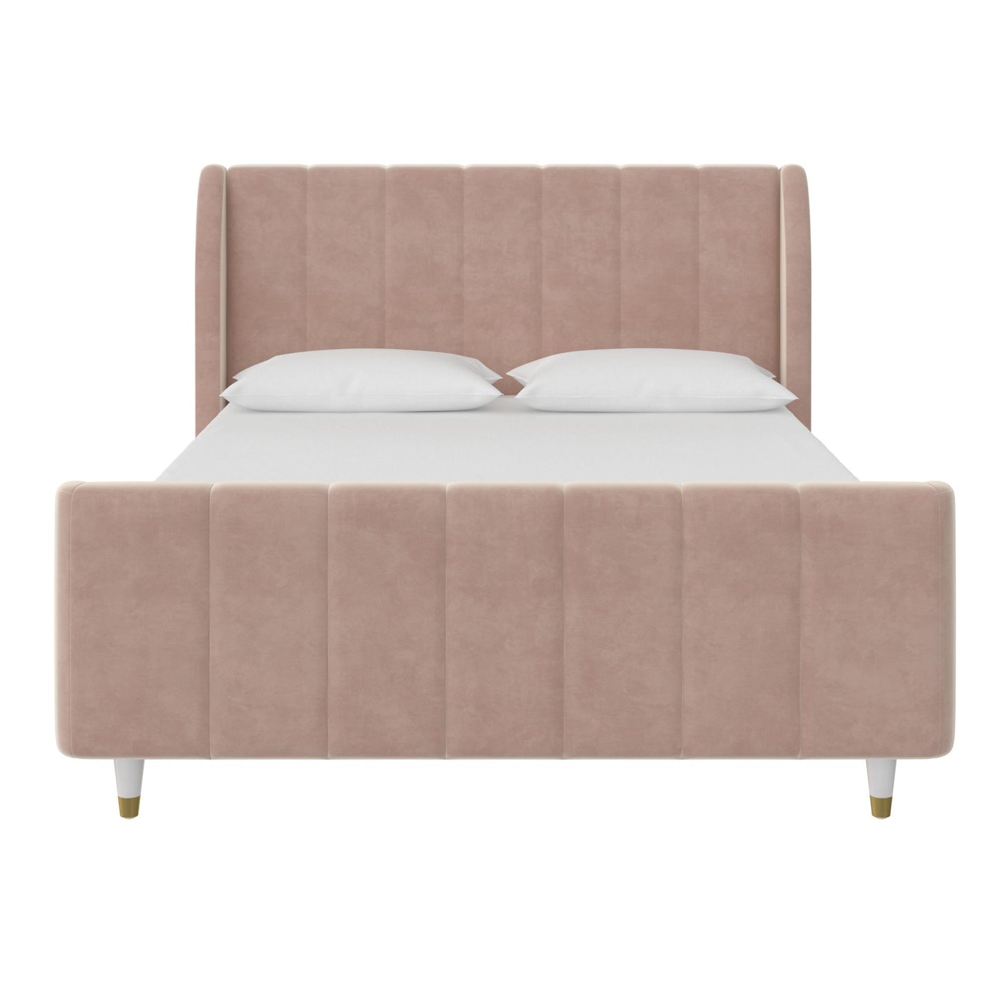 Valentina Upholstered Bed with Channel Tufting - Pink - Full