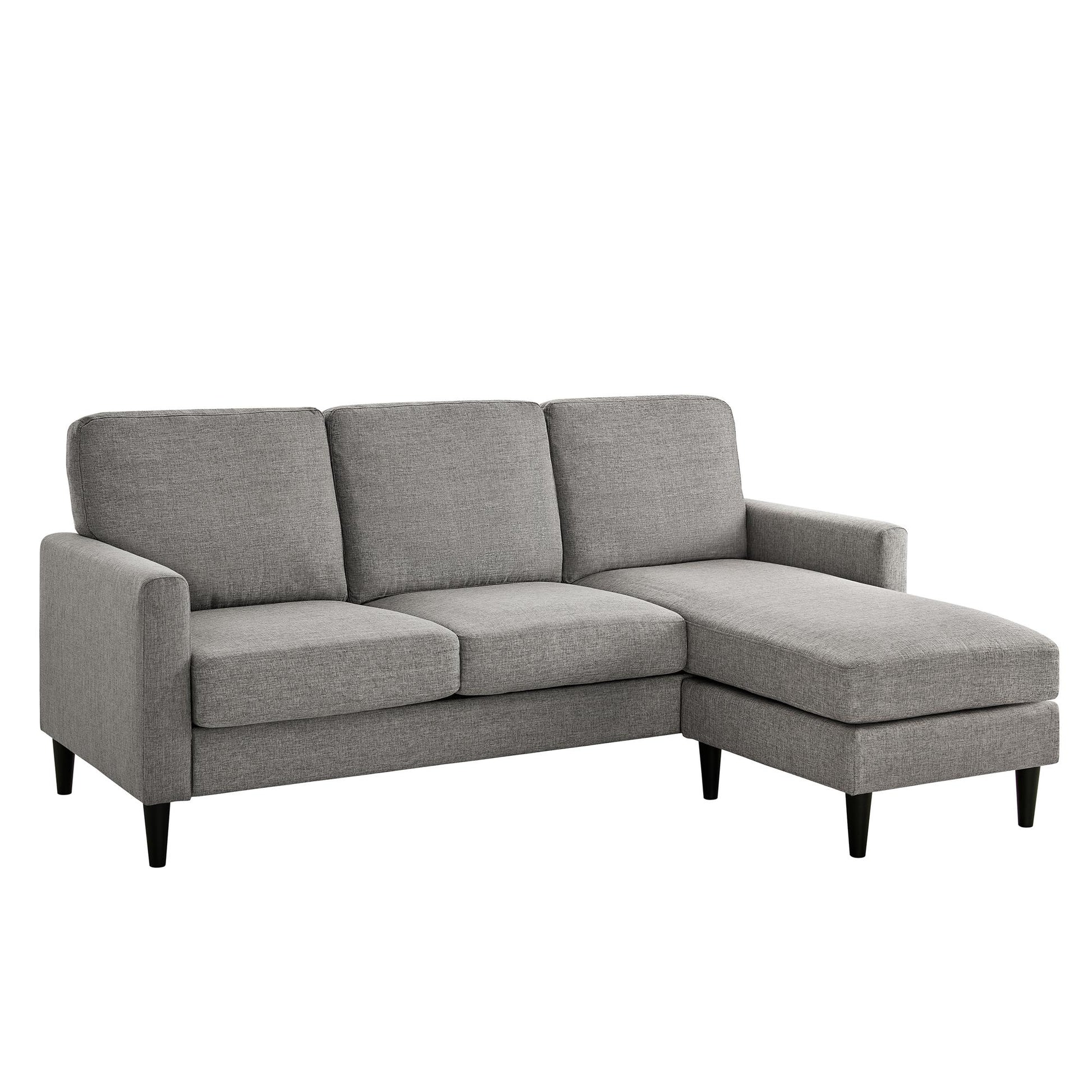 DHP Kaci Reversible Contemporary Upholstered Sectional, Gray - Gray