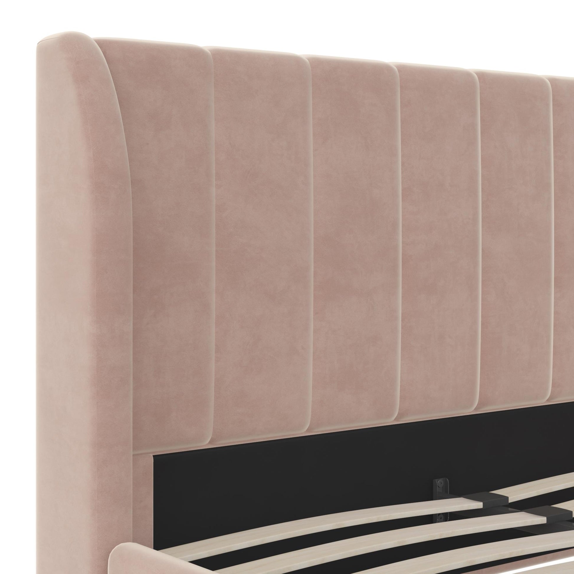 Valentina Upholstered Bed with Channel Tufting - Pink - Full