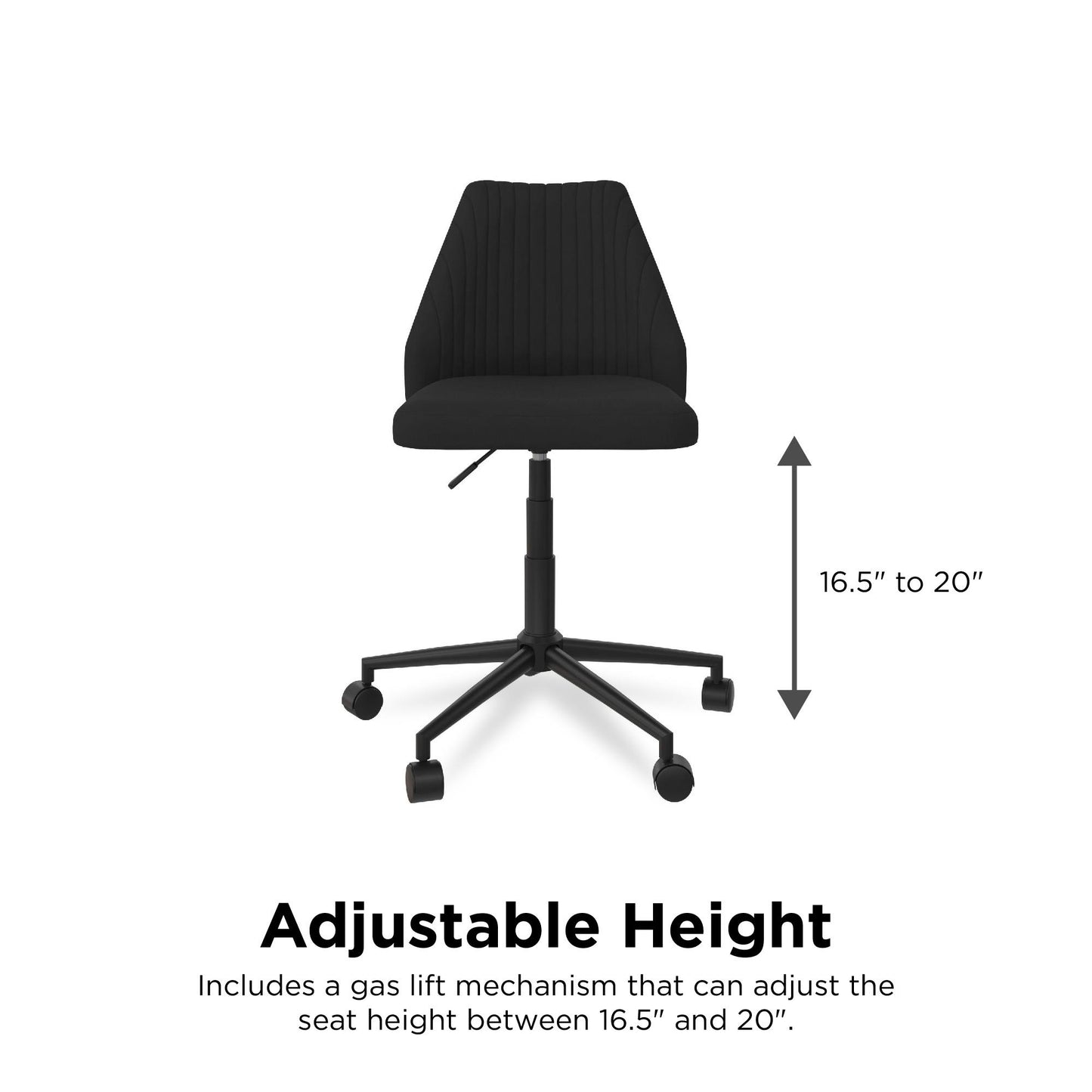 Brittany Office Chair with Casters - Gray