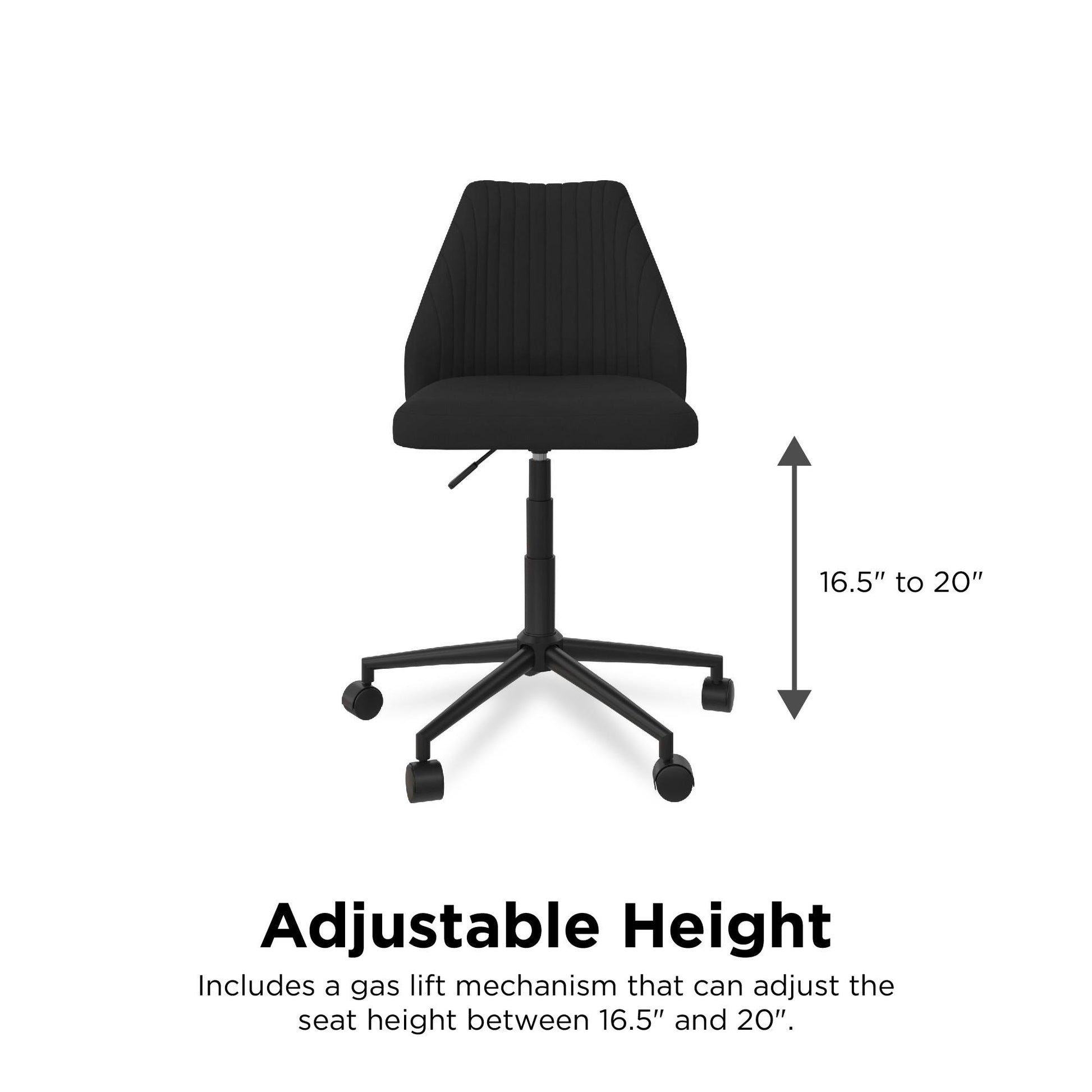 Brittany Office Chair with Casters - Gray