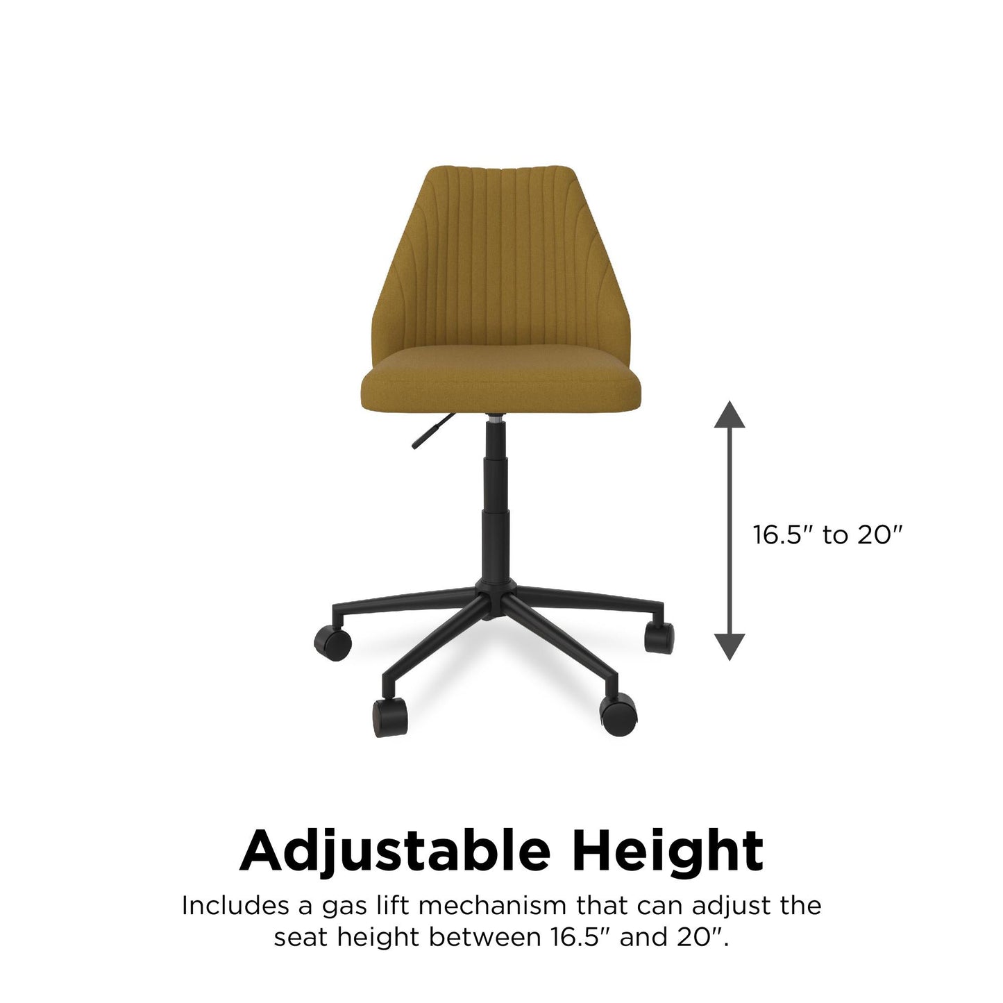 Brittany Office Chair with Casters - Mustard