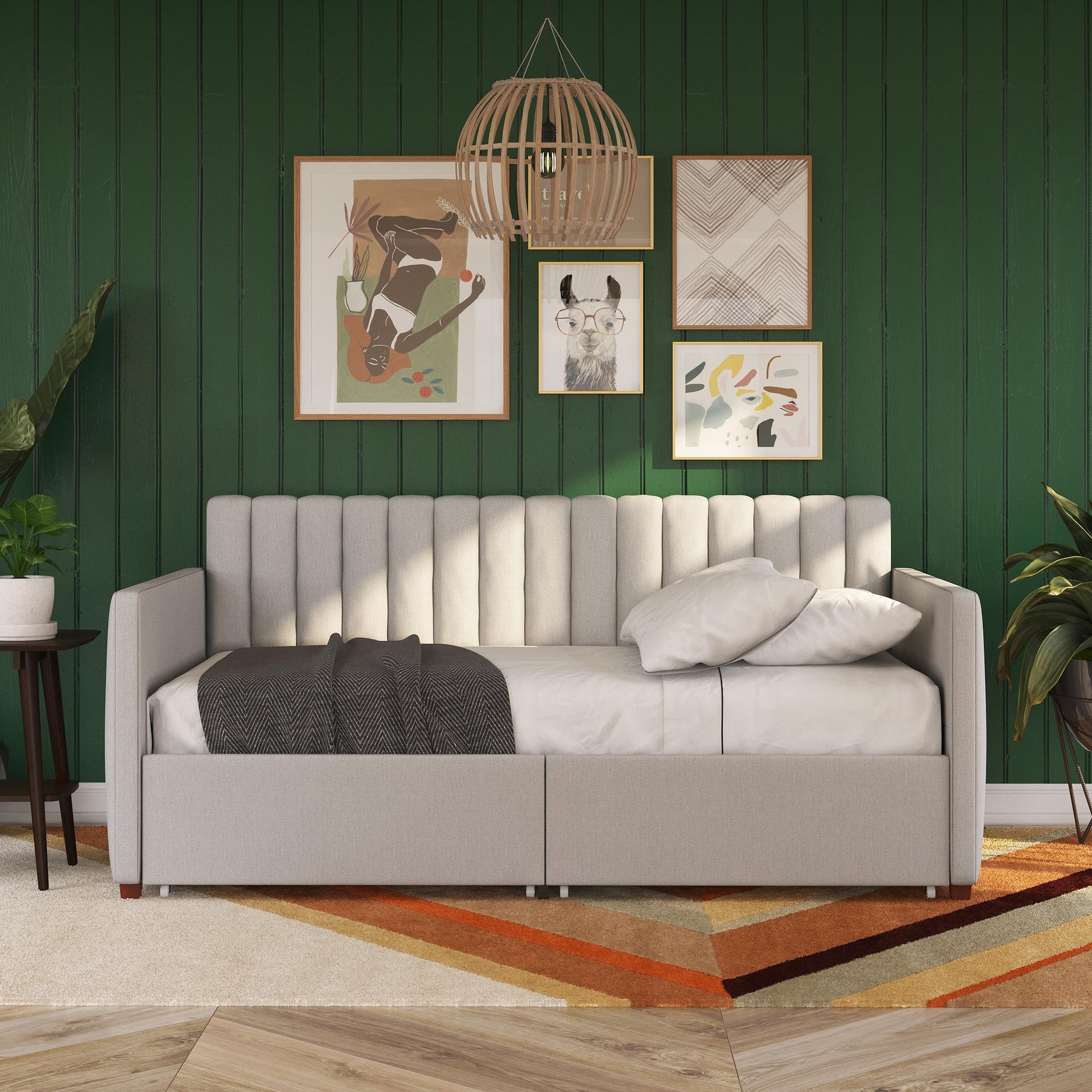 Brittany Daybed with Storage Drawers - Gray - Twin