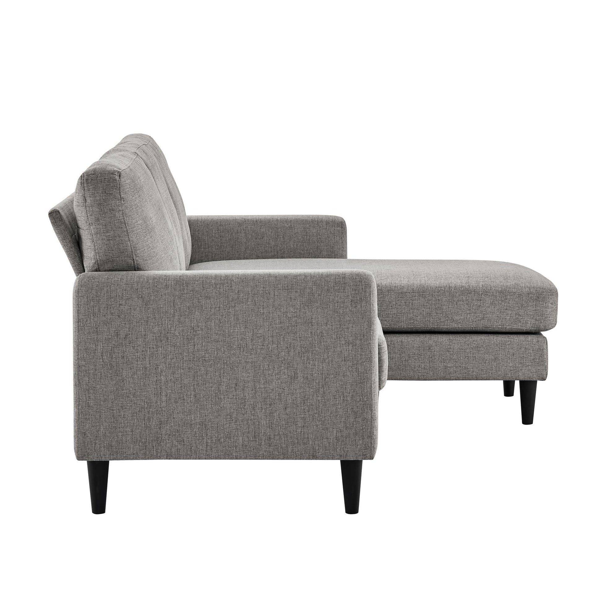 DHP Kaci Reversible Contemporary Upholstered Sectional, Gray - Gray