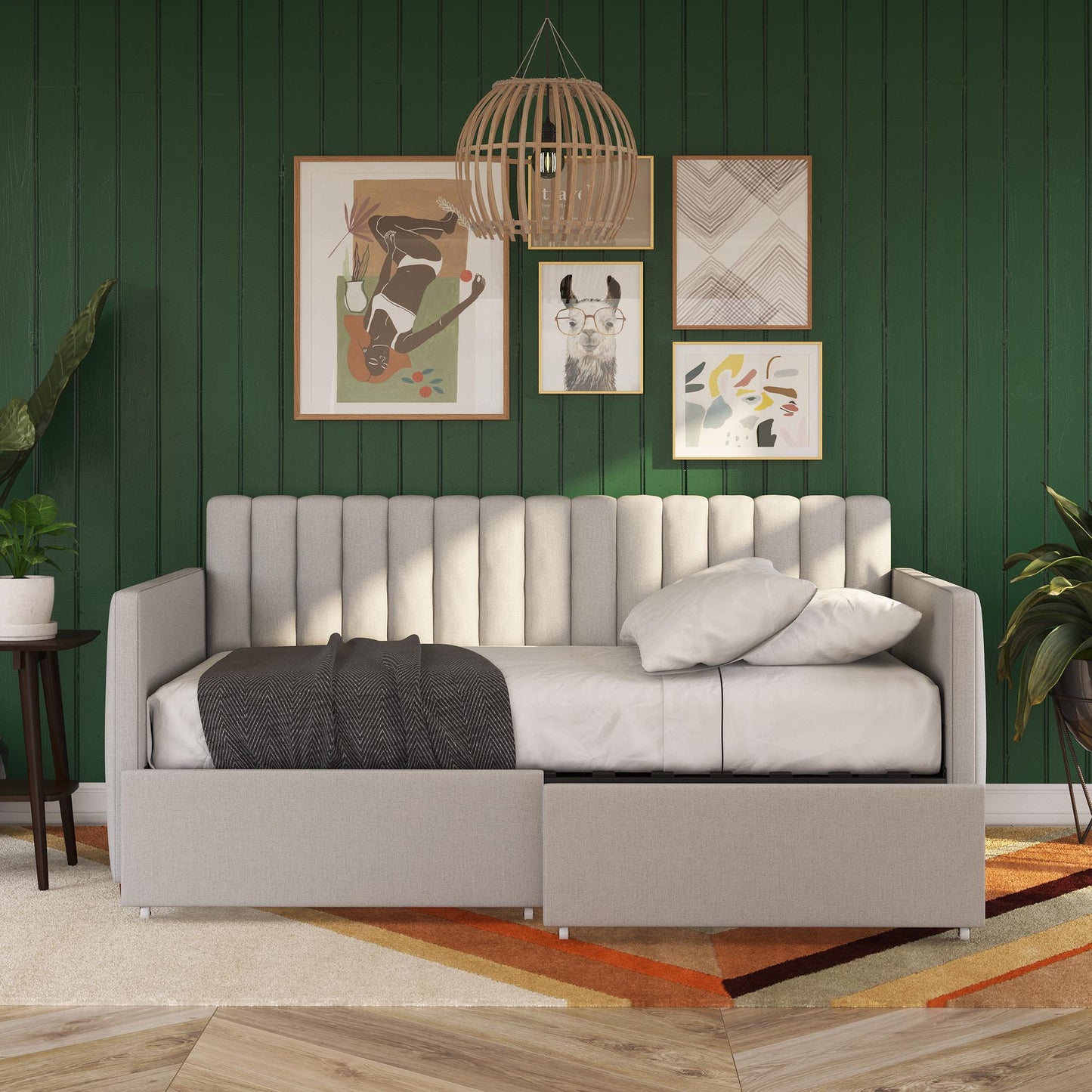 Brittany Daybed with Storage Drawers - Gray - Twin